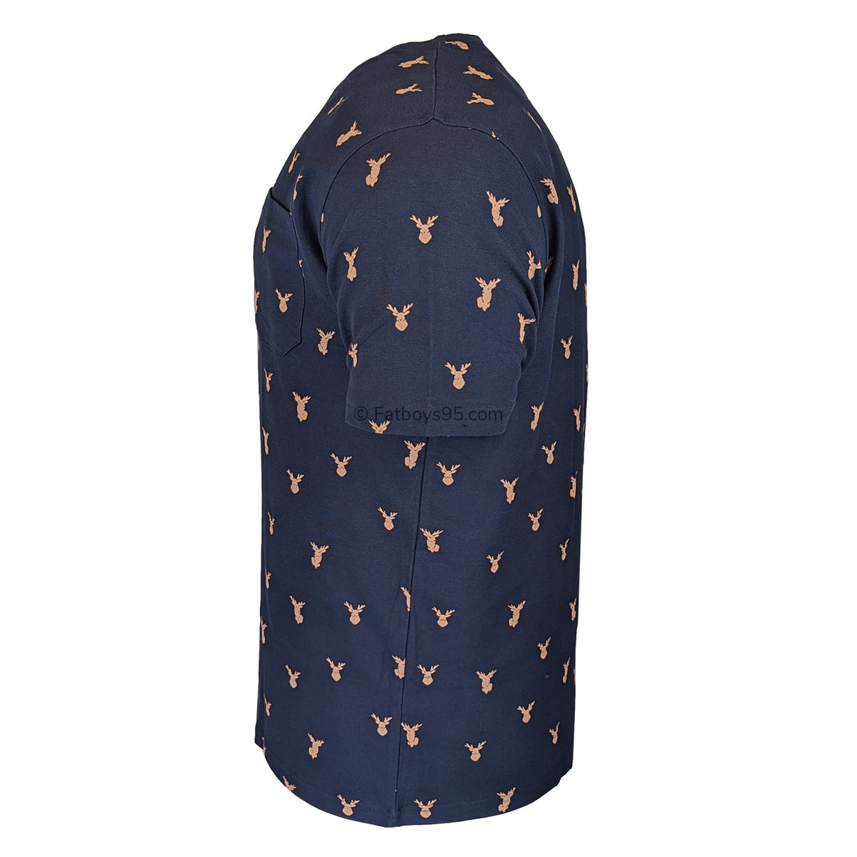 Espionage Stag Print Tee - T389 - Navy 4