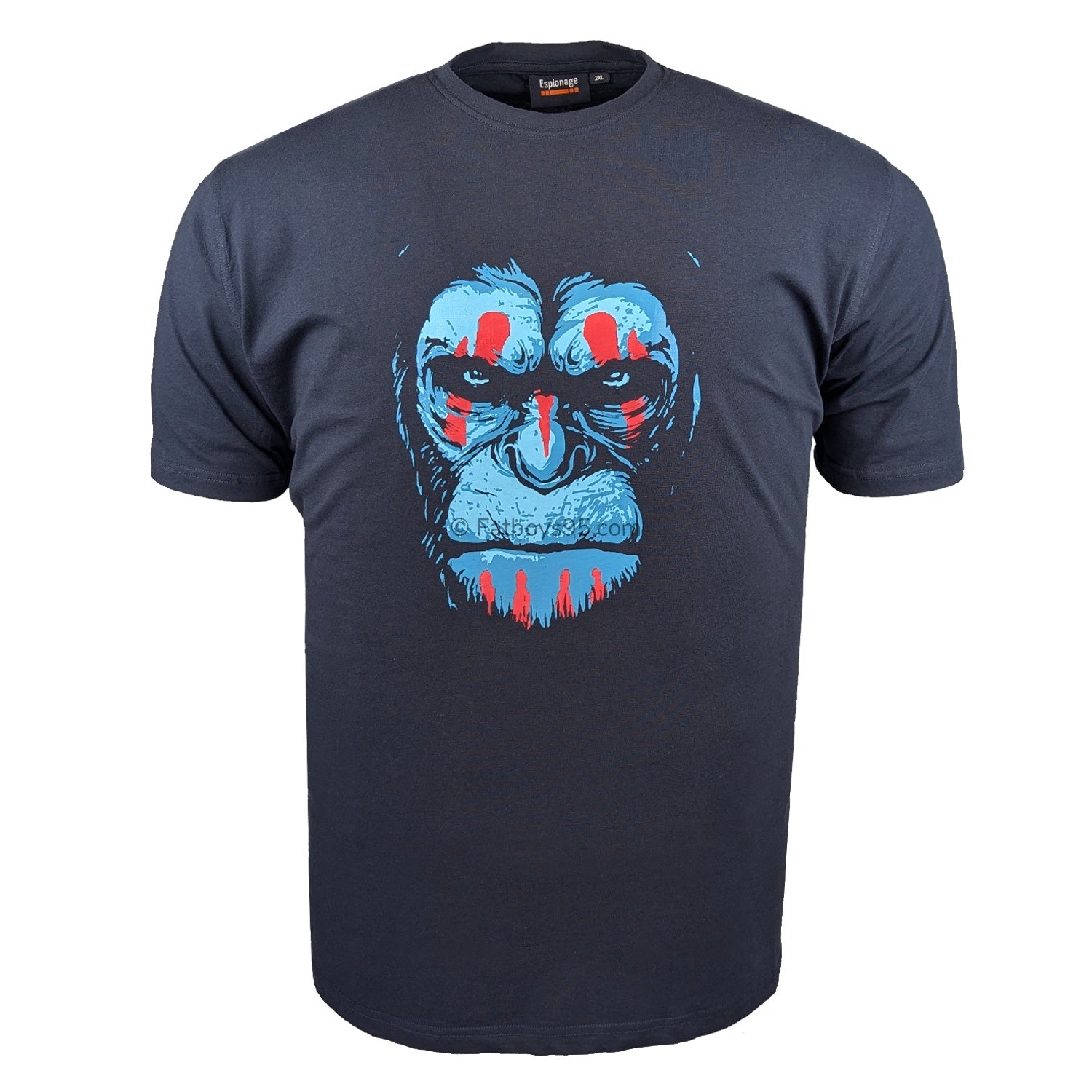 Espionage Chimpanzee Printed Tee - T415 - Navy 1