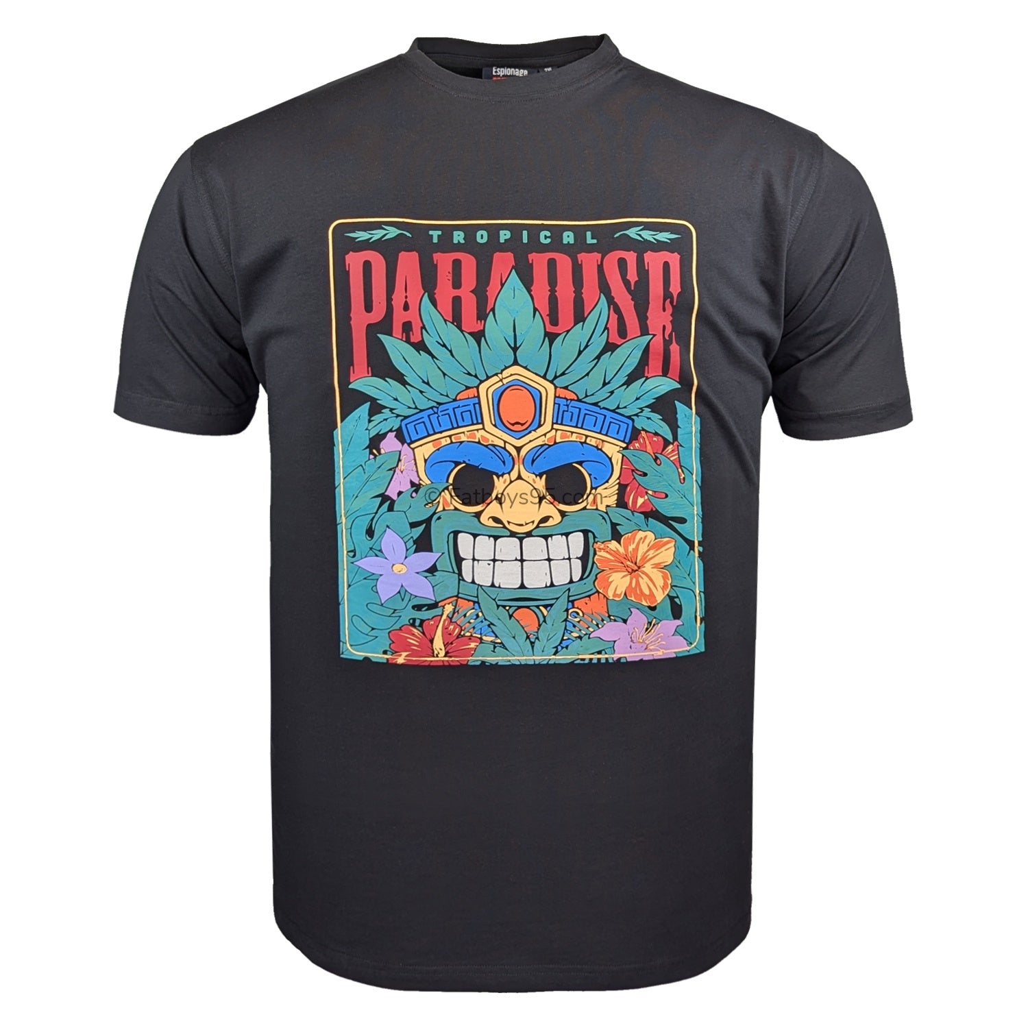 Espionage Paradise Print Tee - T430 - Black 1