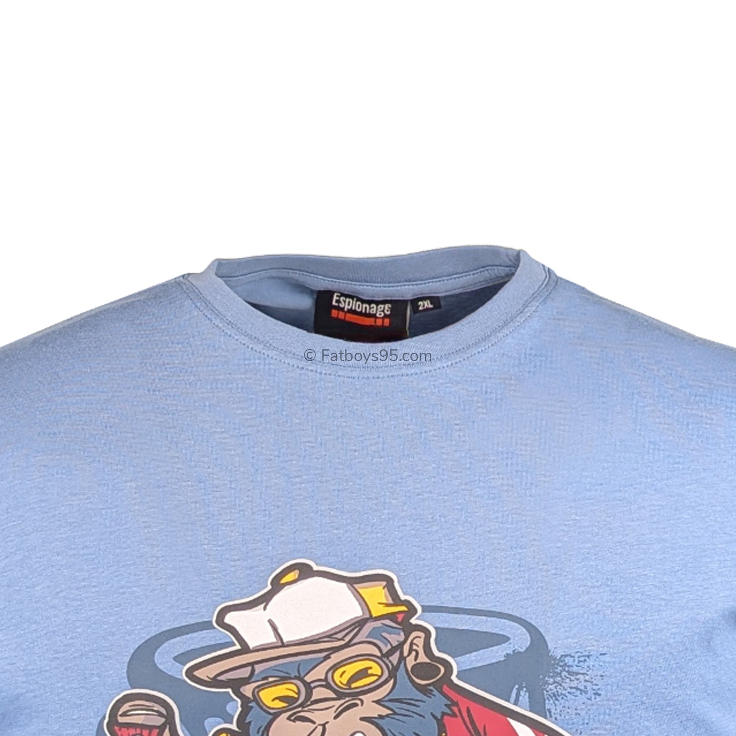 Espionage Graffiti Graphic Print Tee - T433 - Mid Blue 2