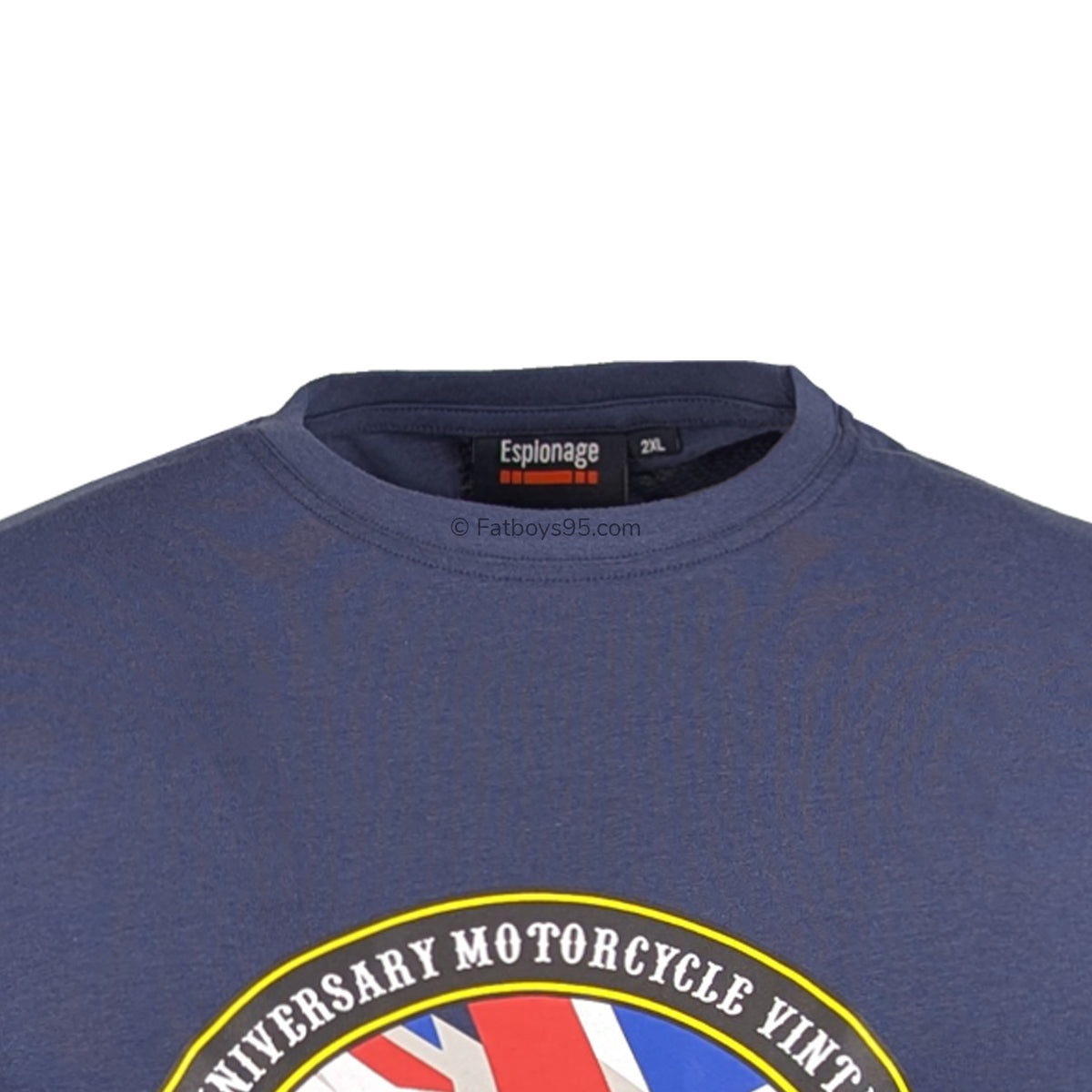 Espionage Vintage Motorbike Print Tee - T435 - Slate Grey 2