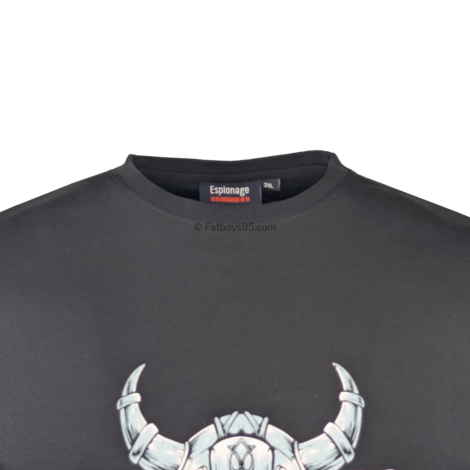 Espionage Viking Skull Print T-Shirt - T441 - Black 2