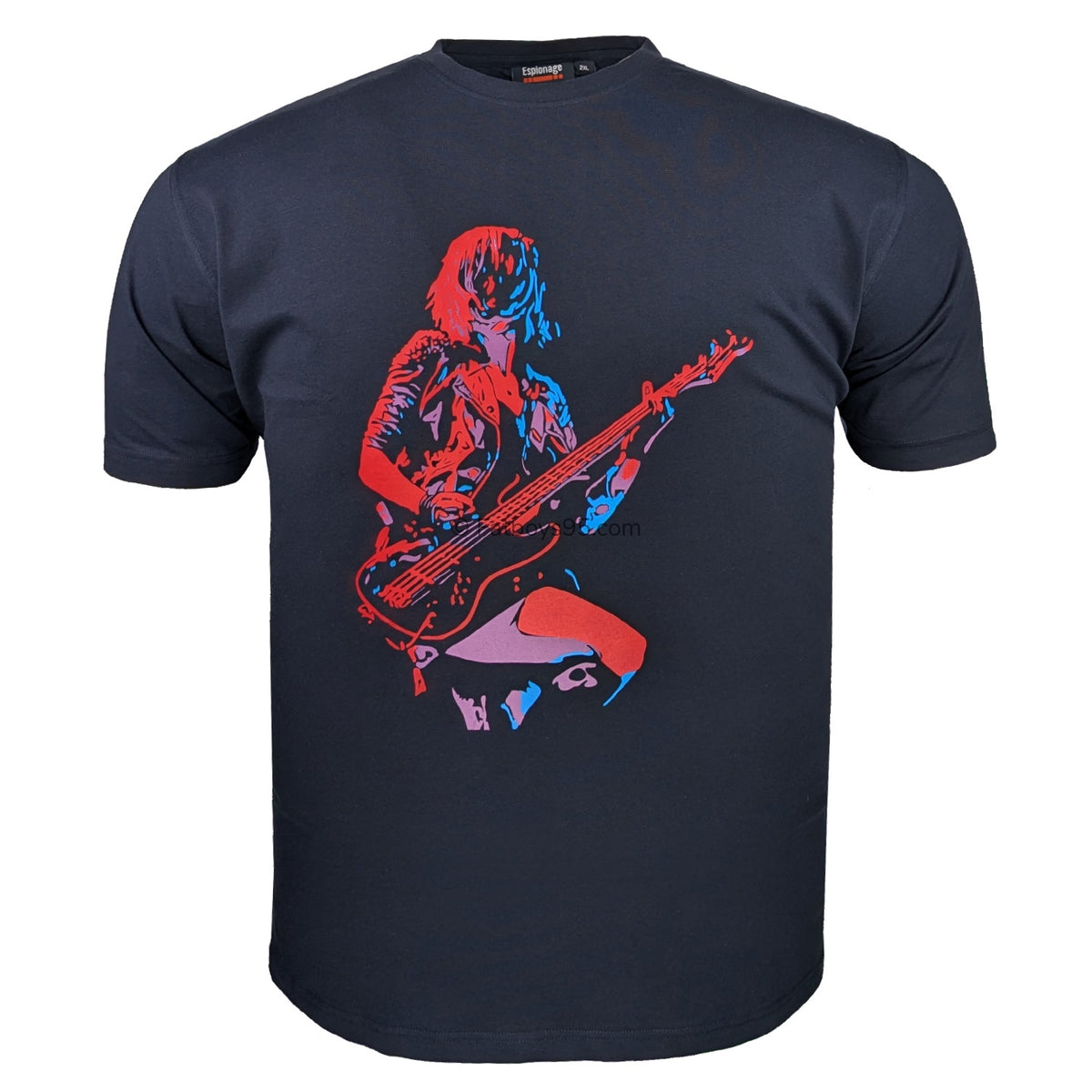 Espionage Abstract Guitarist Print Tee - T454 - Navy 1