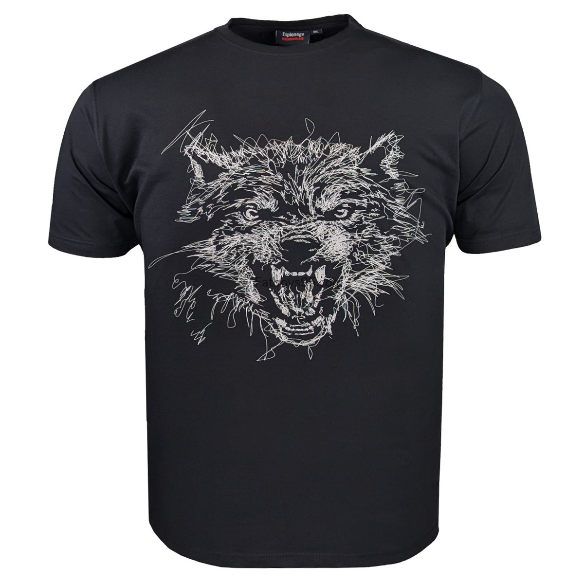 Espionage Scribble Wolf T-Shirt - T462 - Black 1