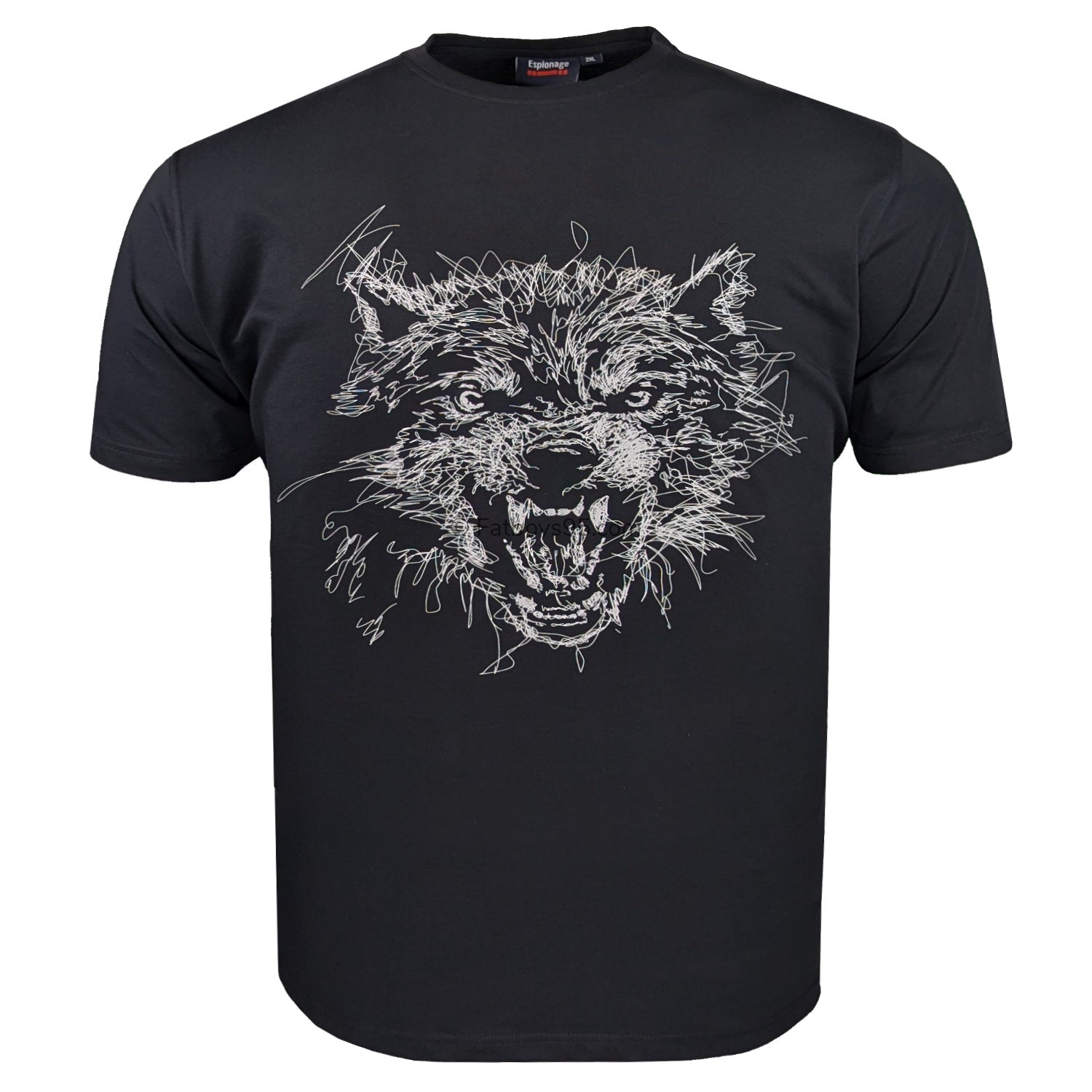 Espionage Scribble Wolf T-Shirt - T462 - Black 1