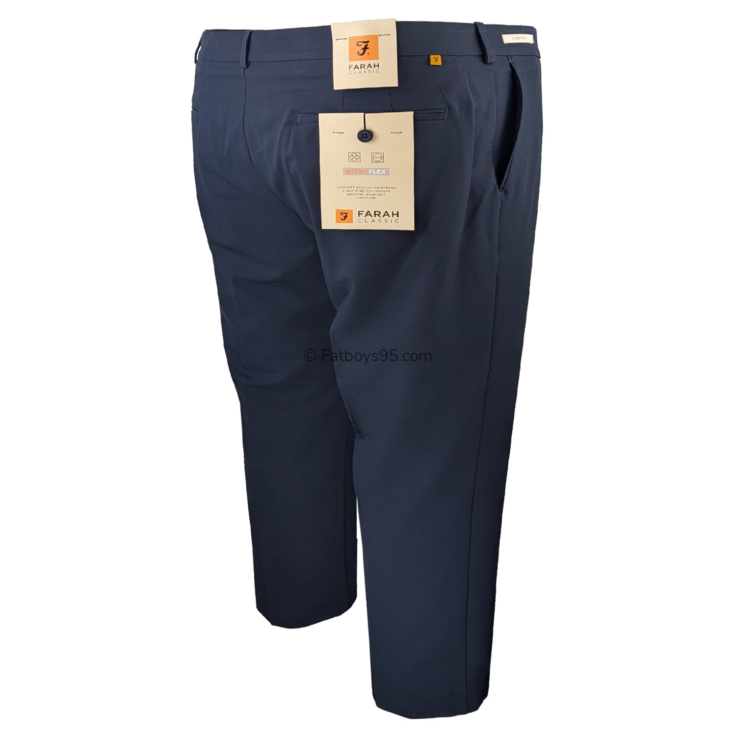 Big Men's Farah Trousers - Roachman Stretch - Navy | 42