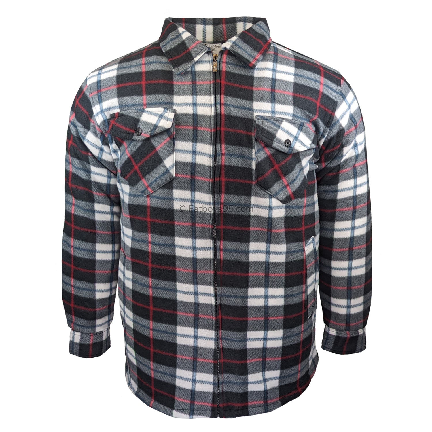 Fitzgerald Lumberjack Fleece - F01 - Grey / Black / Red 1