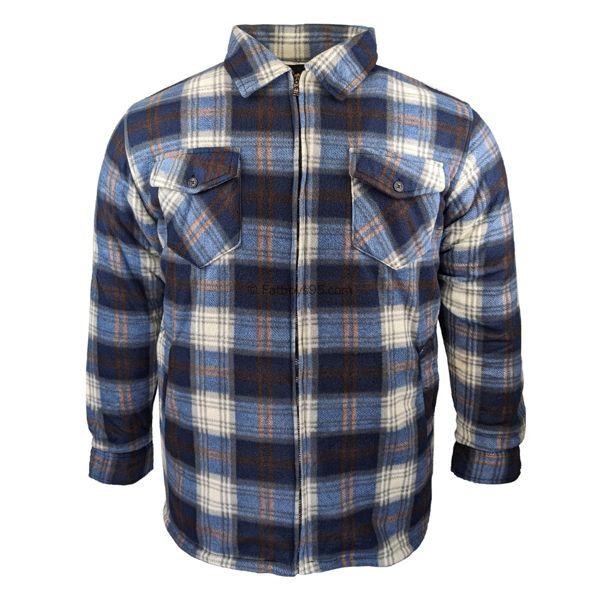 Fitzgerald Lumberjack Fleece - F03 - Blue / Beige / Brown 1