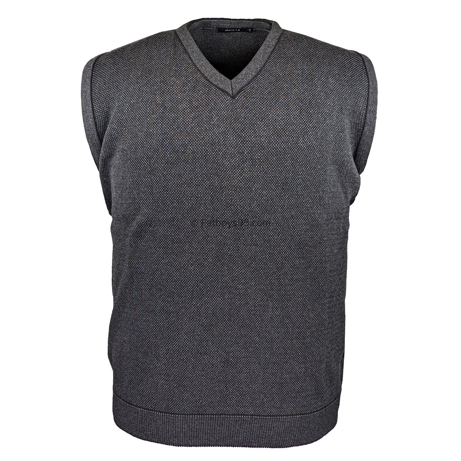 Invicta Sleeveless V-Neck Jumper - 02461 - Charcoal 1