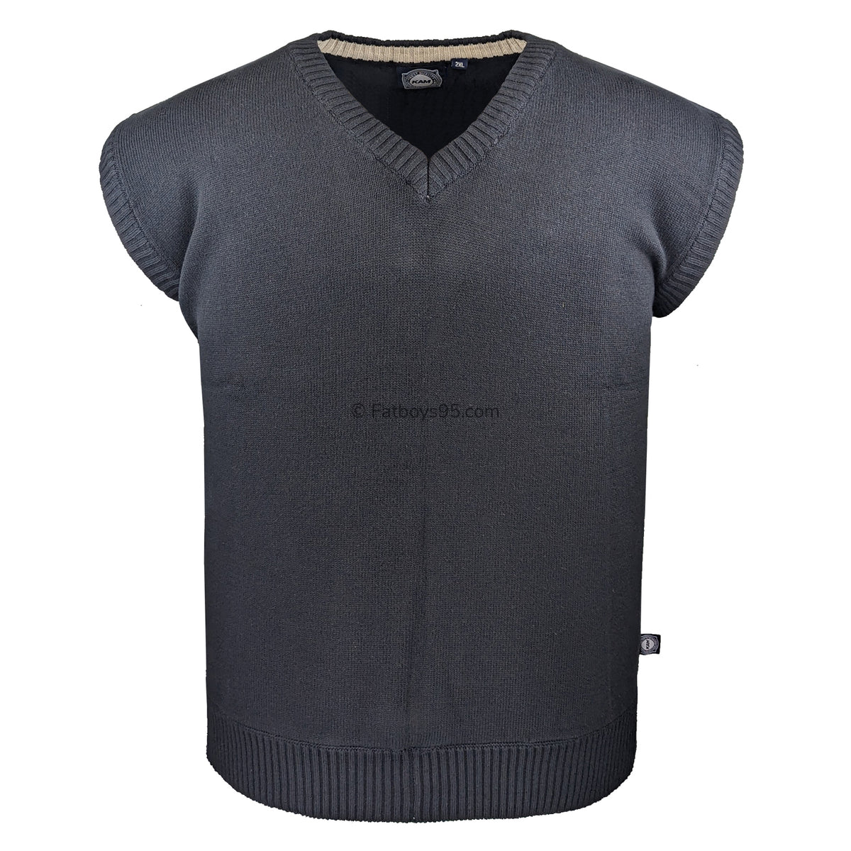 Kam Sleeveless V Neck Jumper - KBS 41 - Black 1