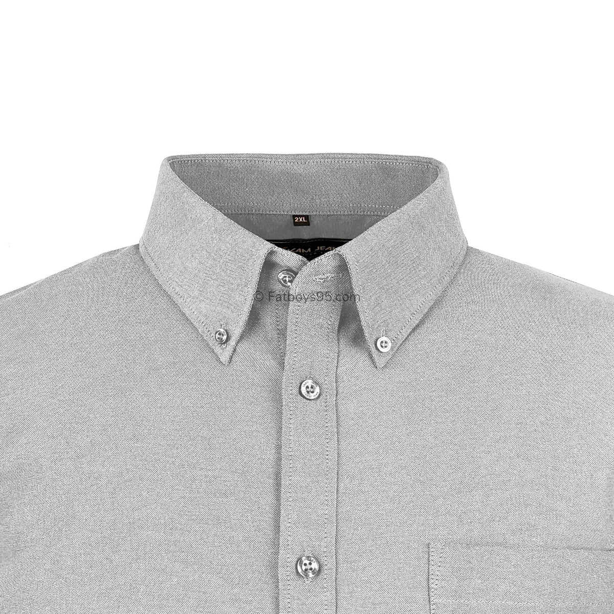 Kam S/S Oxford Shirt - KBS 663A - Grey 2