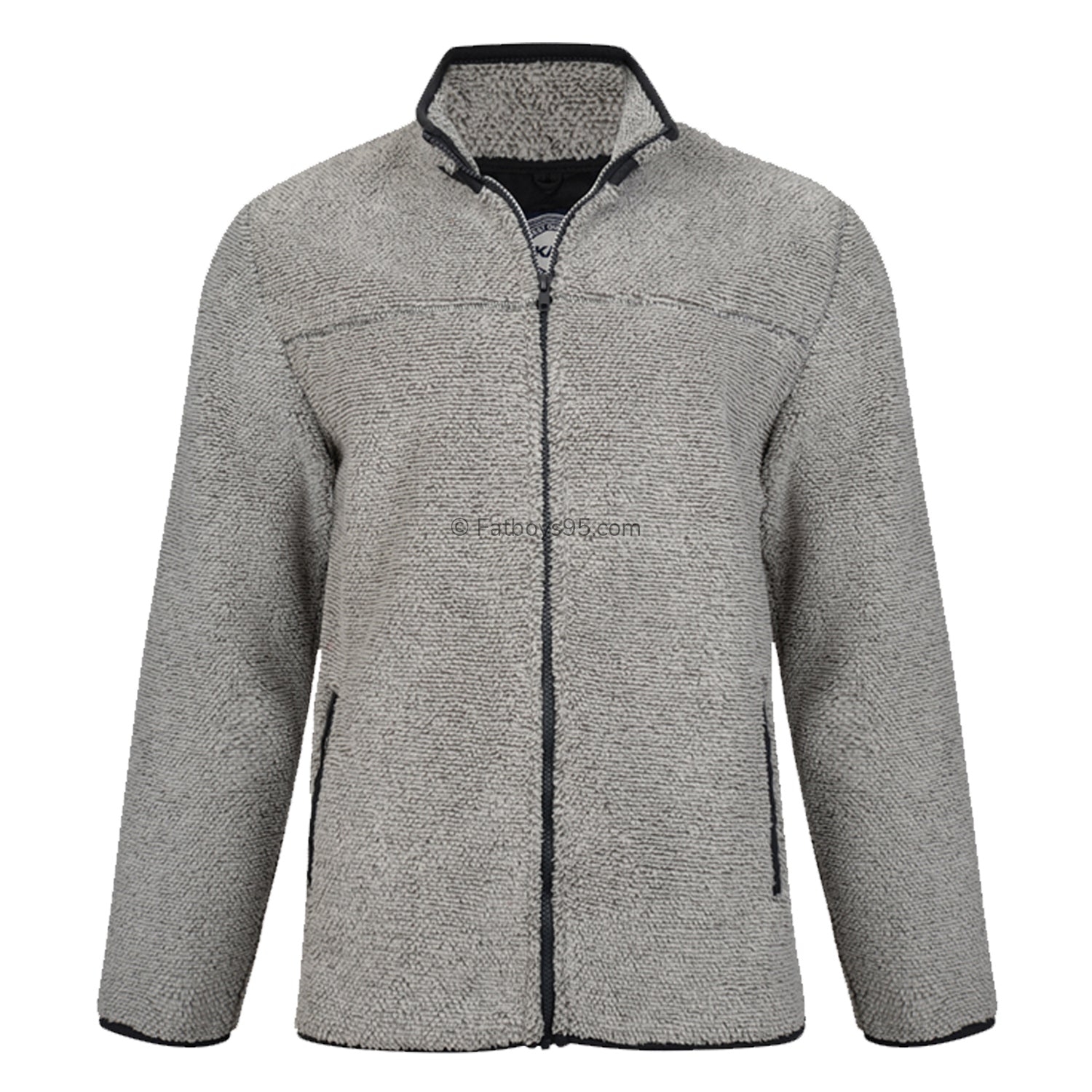 Kam Full Zip Sherpa Fleece - KBS 713 - Grey 1