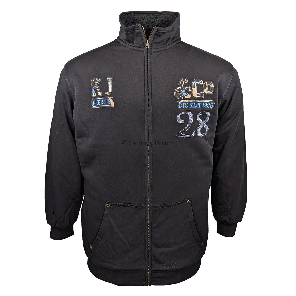 Kam Full Zip Fleece Lined Jumper - KBS 786 - Black 1