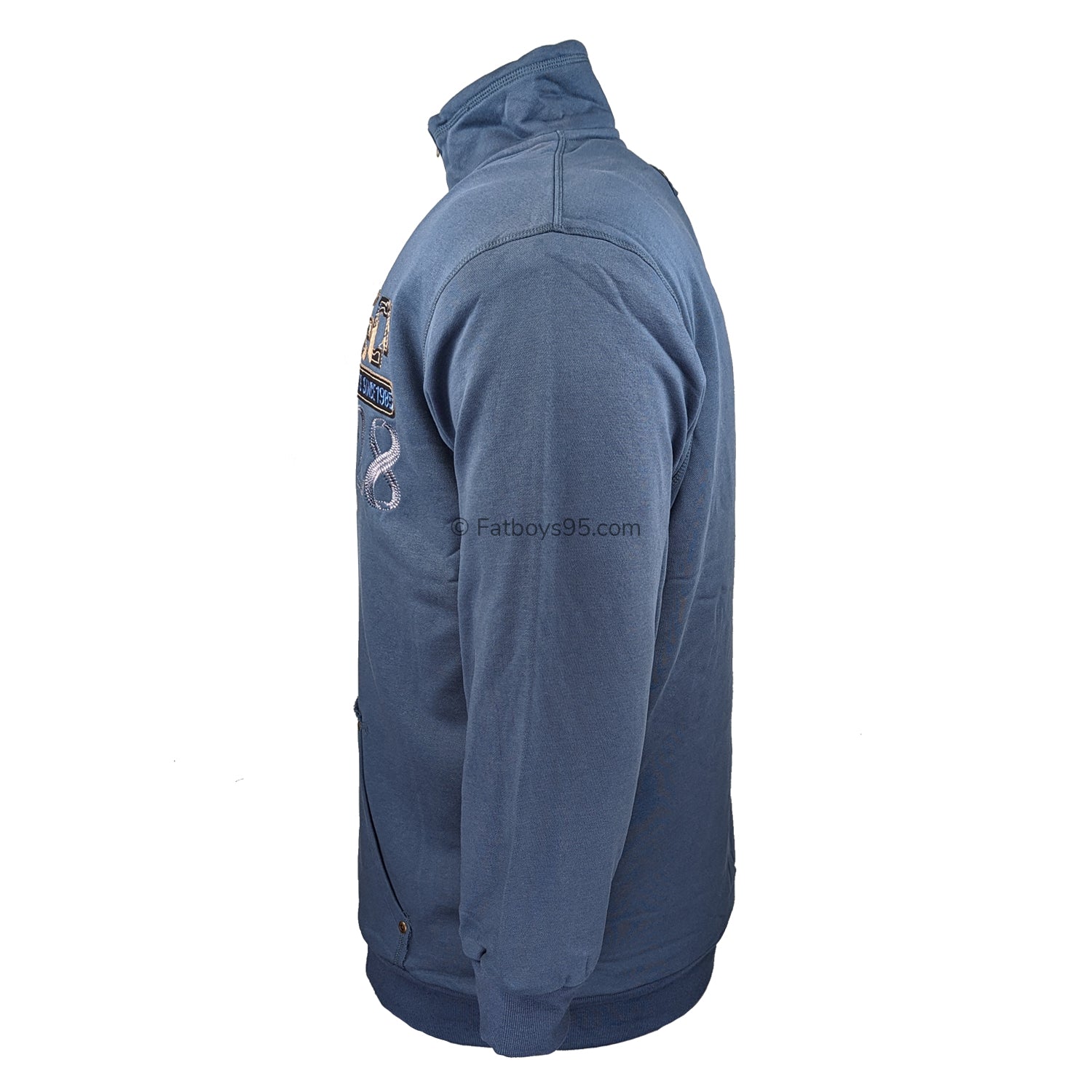 Kam Full Zip Fleece Lined Jumper - KBS 786 - Denim 4