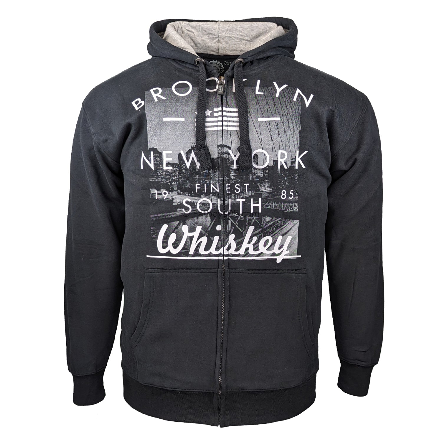 Kam Full Zip Brooklyn Hoody - KBS792 - Black 1