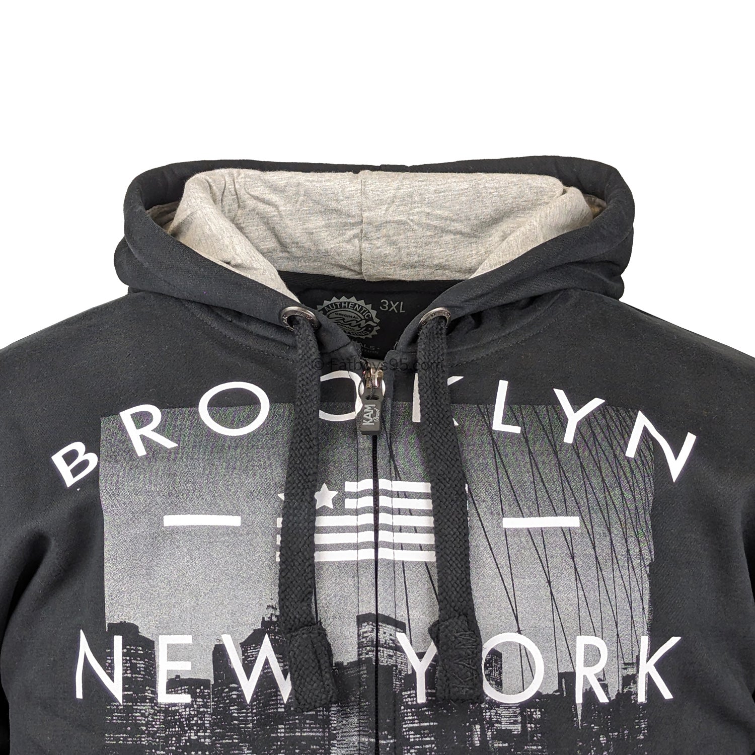 Kam Full Zip Brooklyn Hoody - KBS792 - Black 2