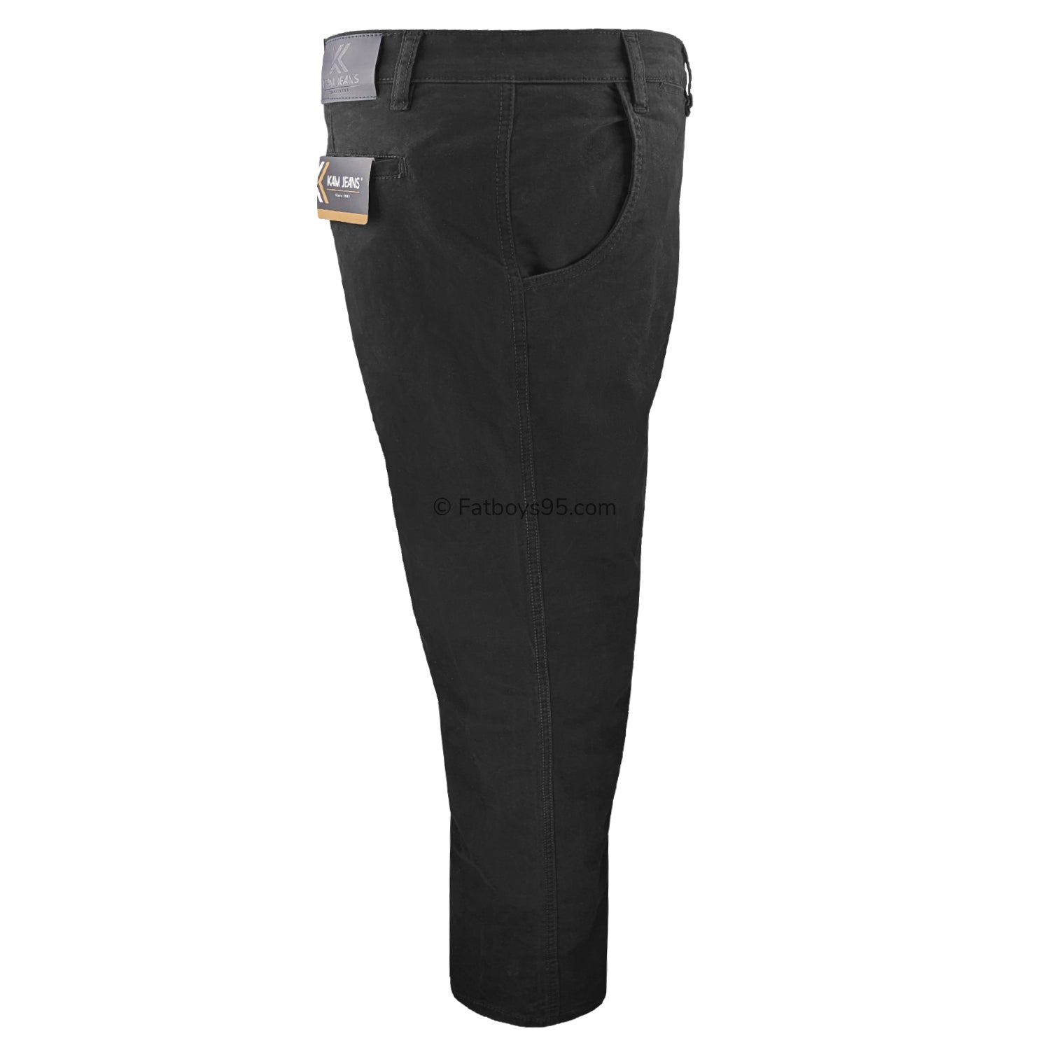 Kam Stretch Modern Chinos - KBS 261 - Black 7