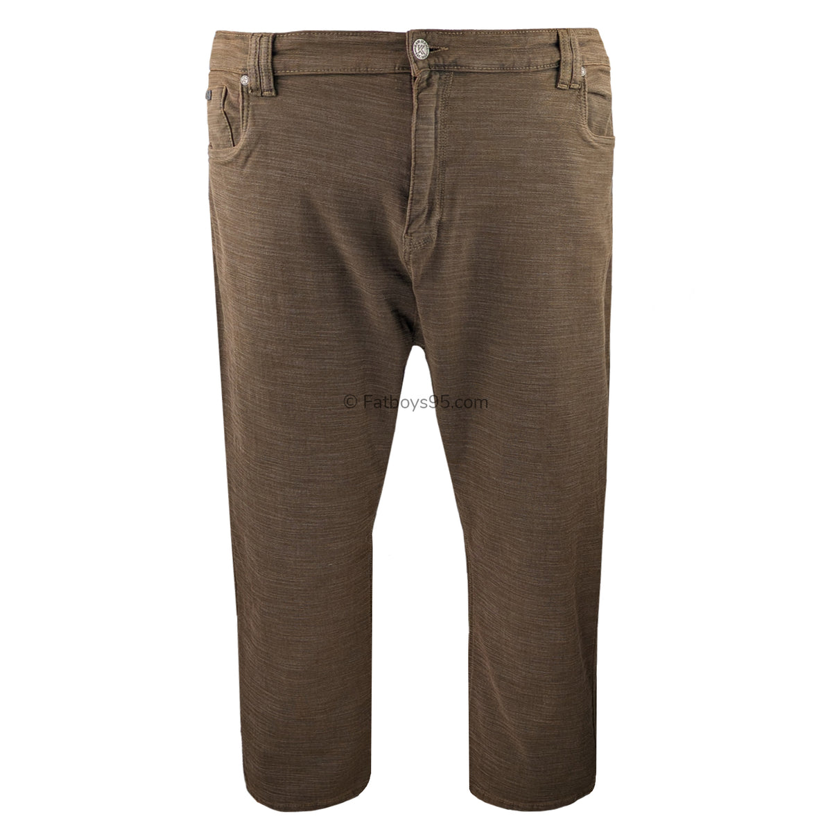 Kam Stretch Slub Weave Trousers - KBS 264 - Tabacco 1