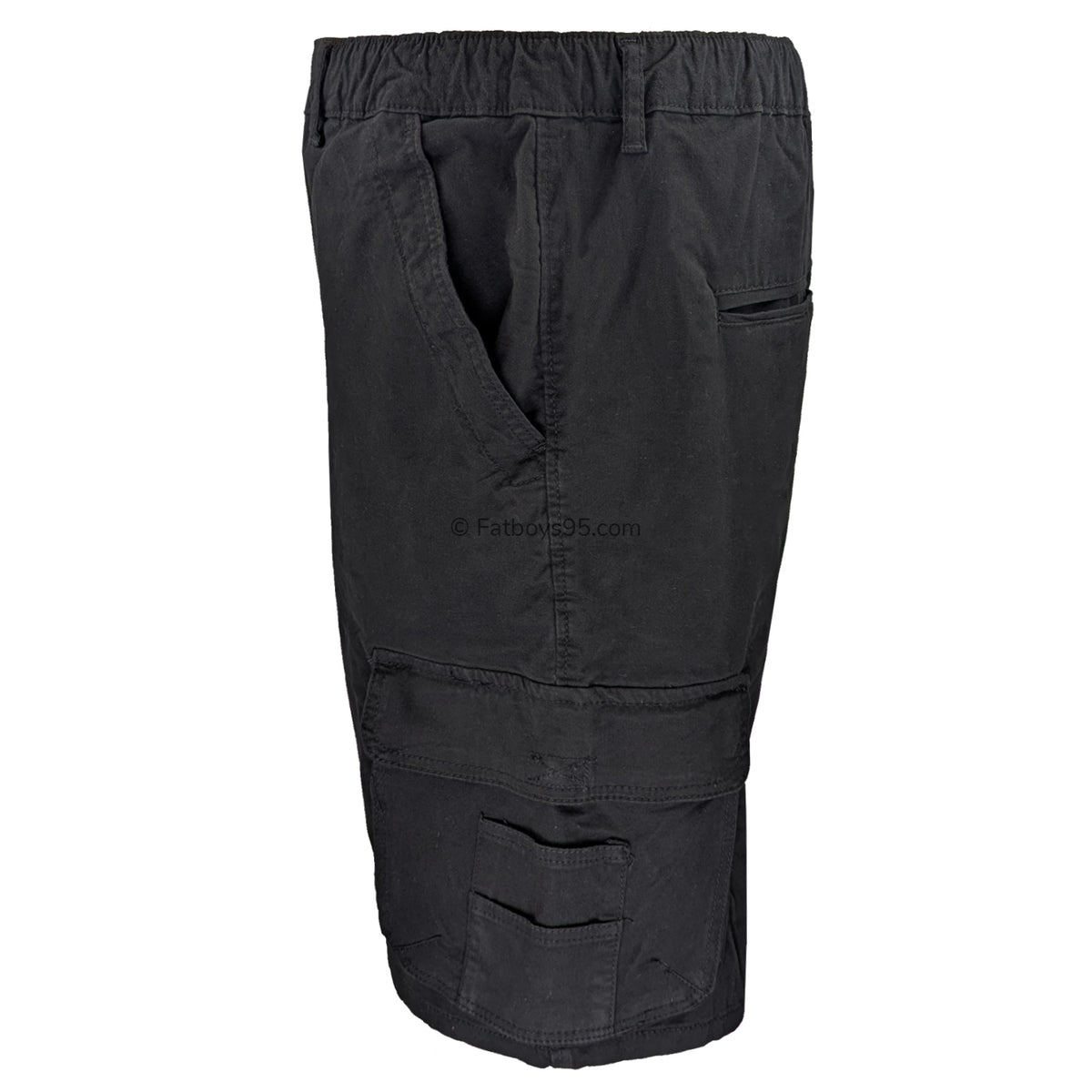 Kam Elasticated Cargo Shorts - KBS 3404 - Black 3
