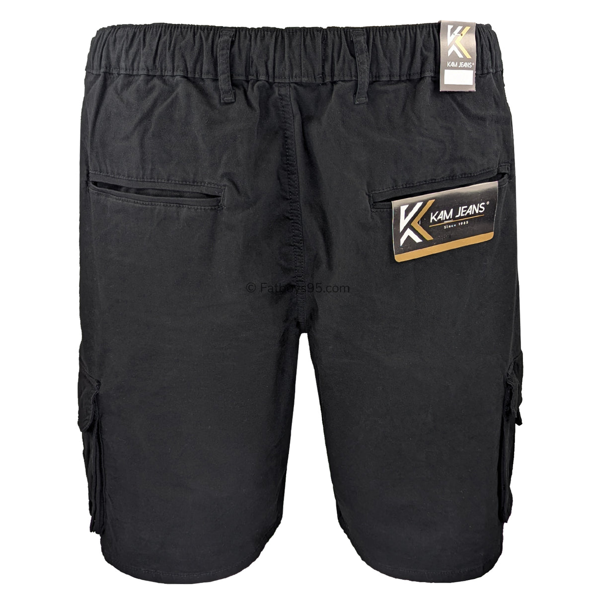 Kam Elasticated Cargo Shorts - KBS 3404 - Black 4