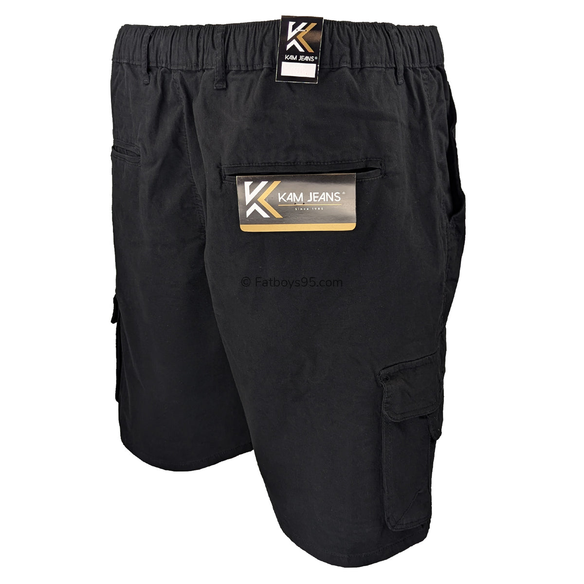 Kam Elasticated Cargo Shorts - KBS 3404 - Black 5