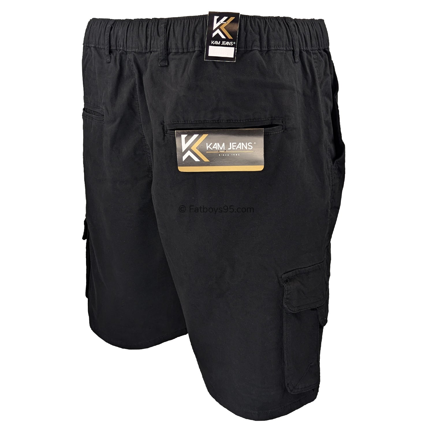 Kam Elasticated Cargo Shorts - KBS 3404 - Black 5