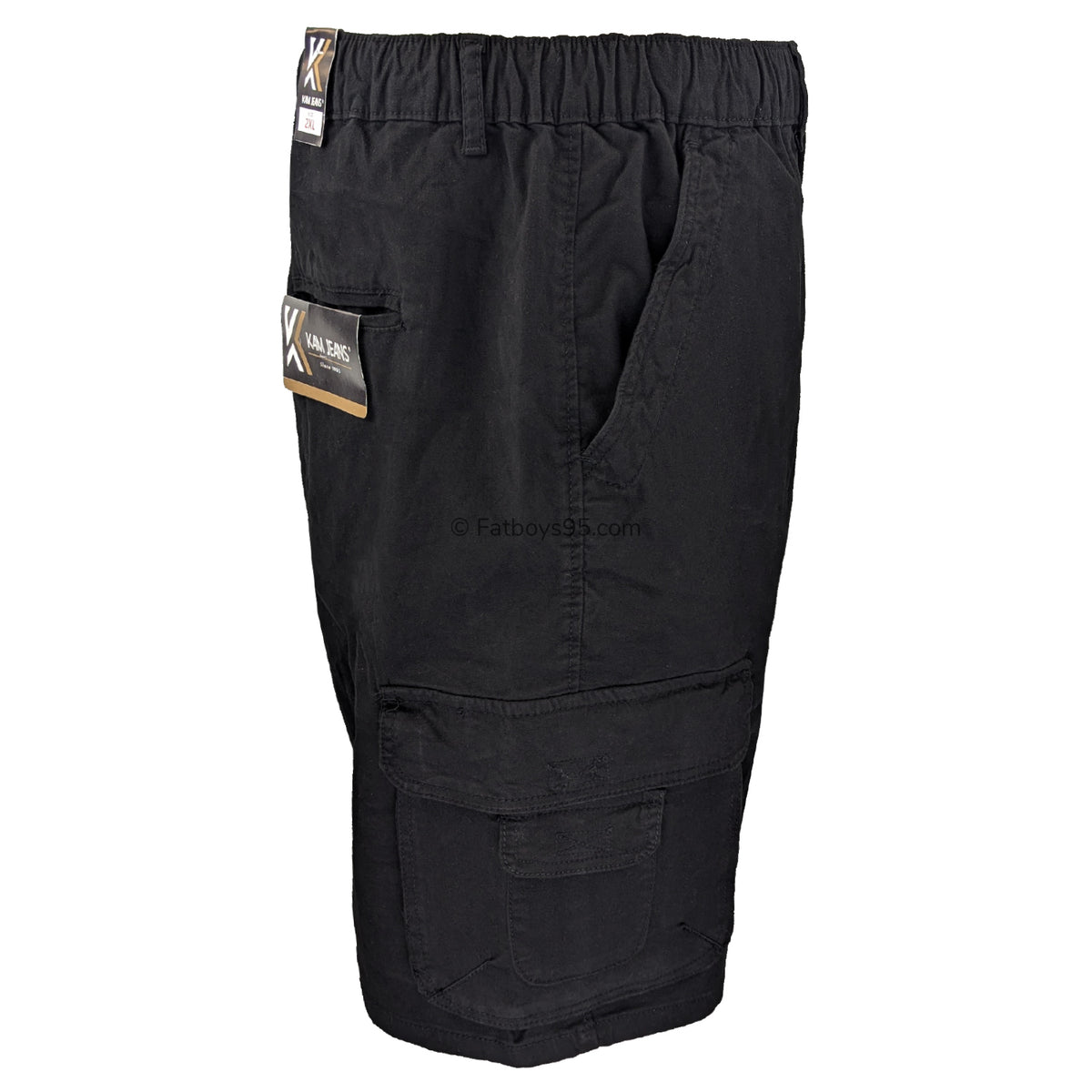 Kam Elasticated Cargo Shorts - KBS 3404 - Black 6