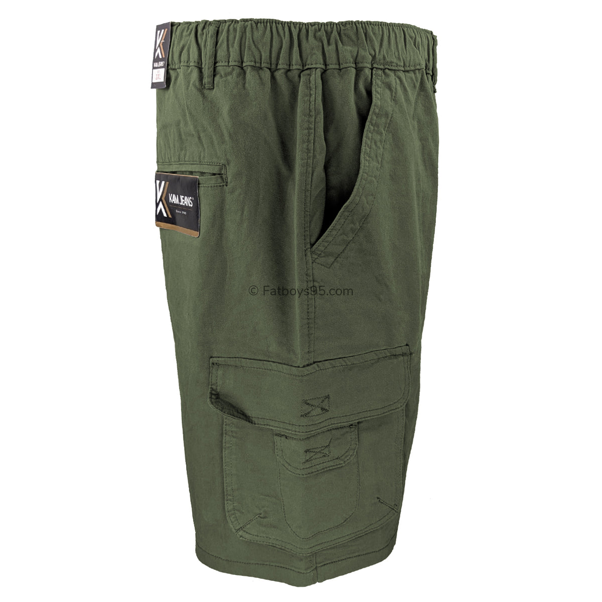 Kam Elasticated Cargo Shorts - KBS 3404 - Khaki 6