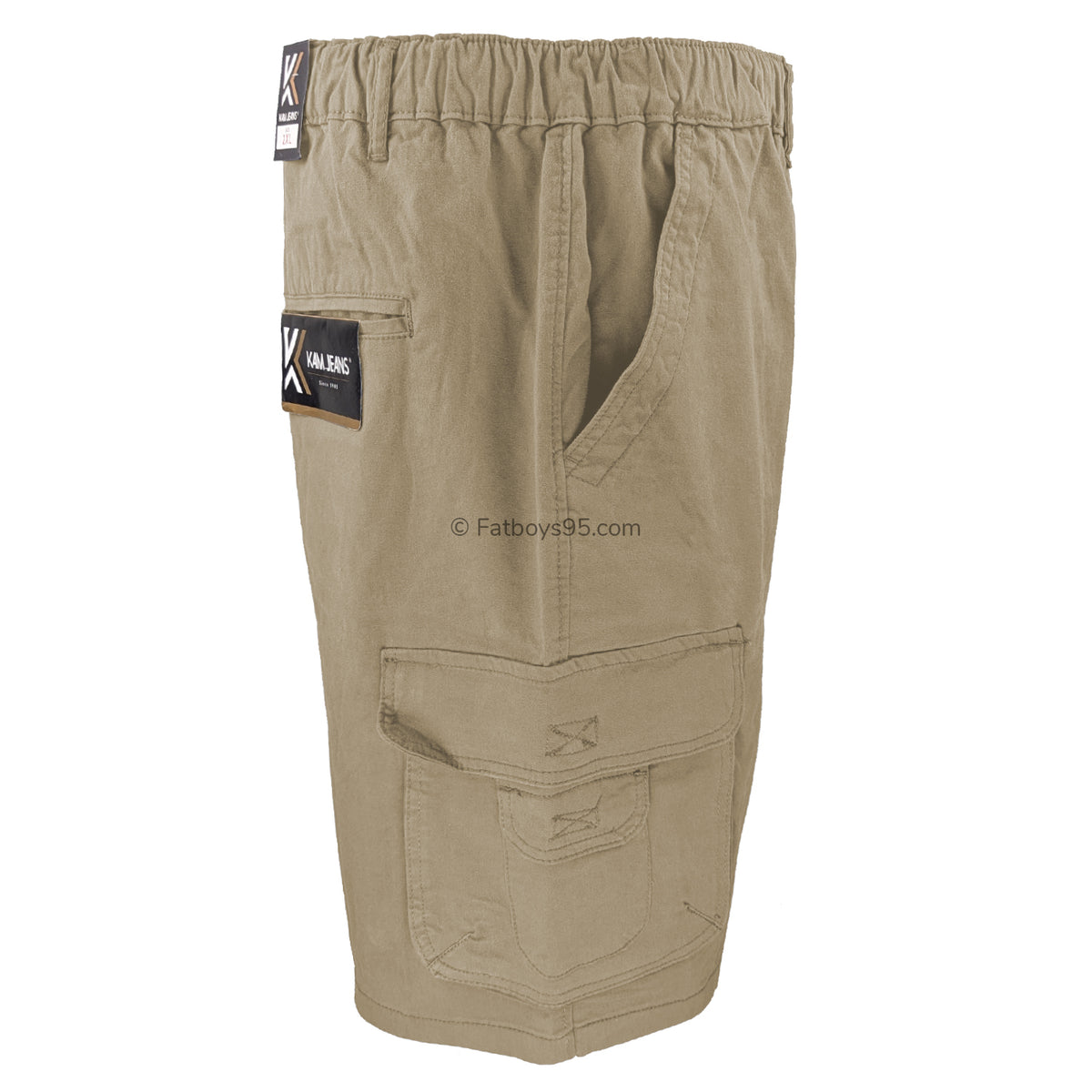 Kam Elasticated Cargo Shorts - KBS 3404 - Stone 6