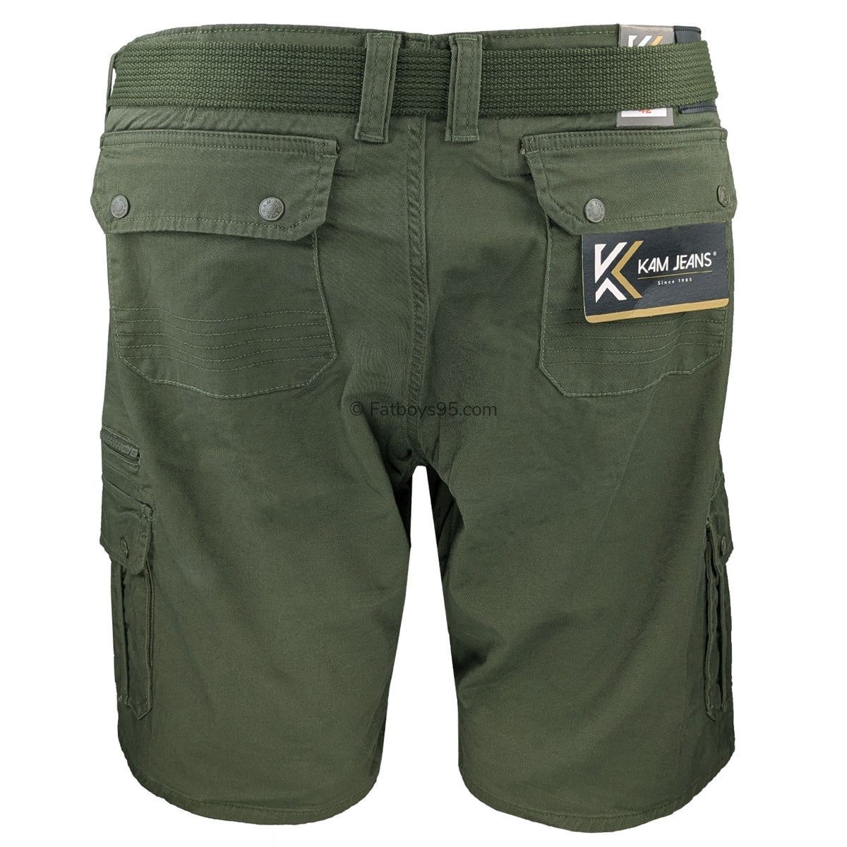Kam Belted Cargo Stretch Shorts - KBS 343 - Khaki 4