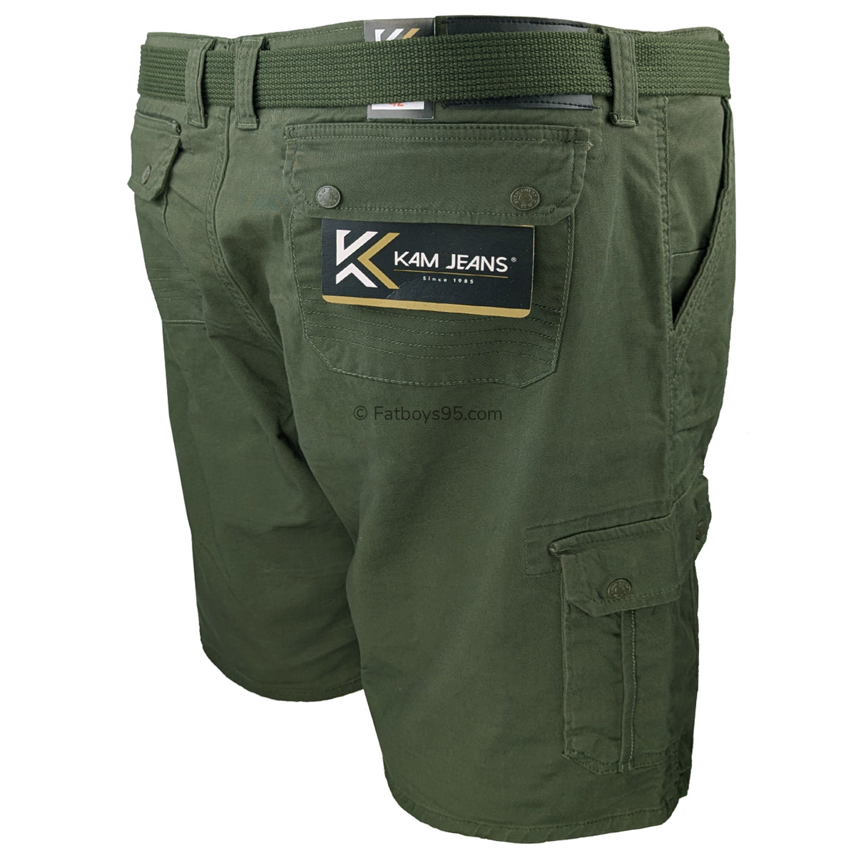 Kam Belted Cargo Stretch Shorts - KBS 343 - Khaki 5