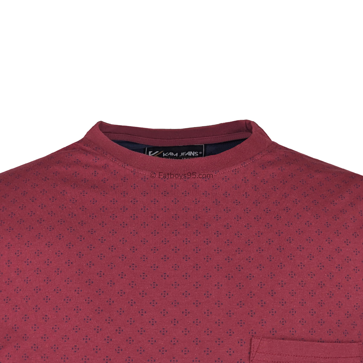 Kam Dobby Print Tee - KBS 5381 - Burgundy 2
