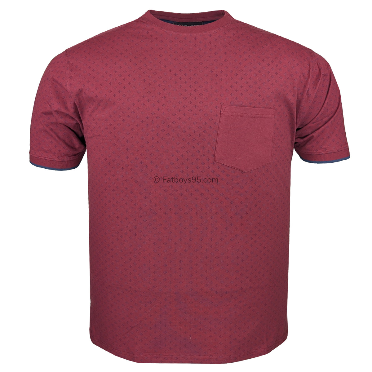 Kam Dobby Print Tee - KBS 5381 - Burgundy 1