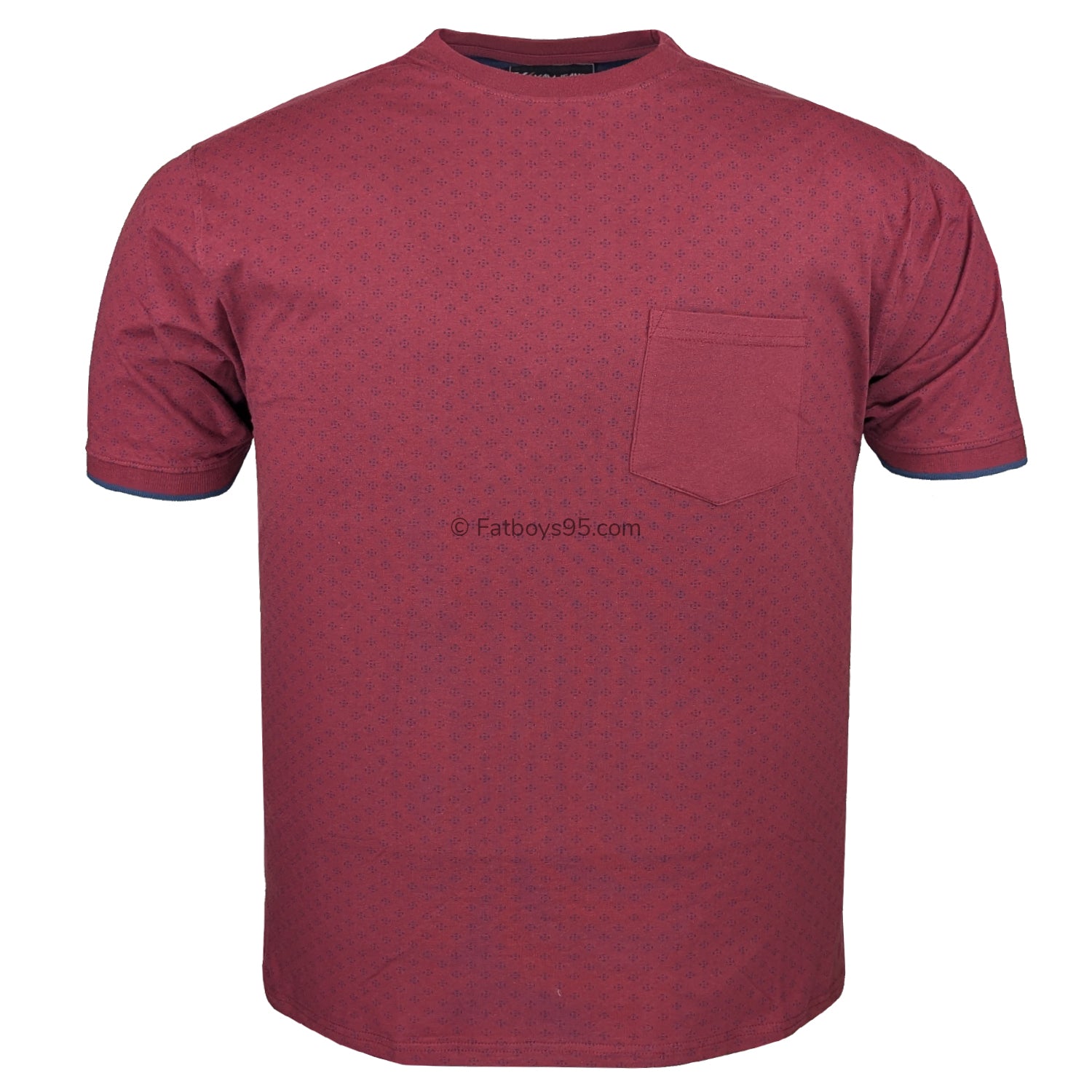 Kam Dobby Print Tee - KBS 5381 - Burgundy 1