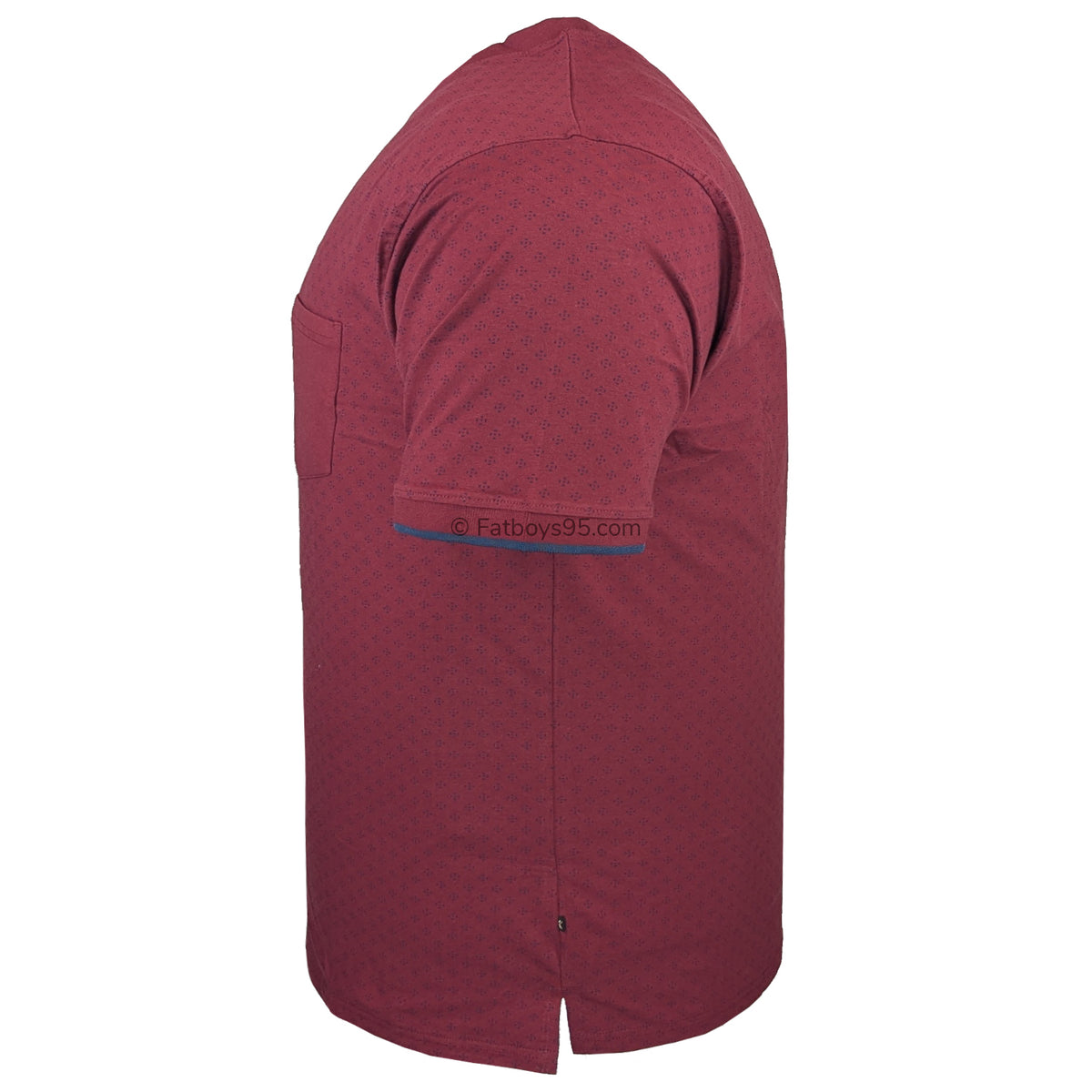 Kam Dobby Print Tee - KBS 5381 - Burgundy 4