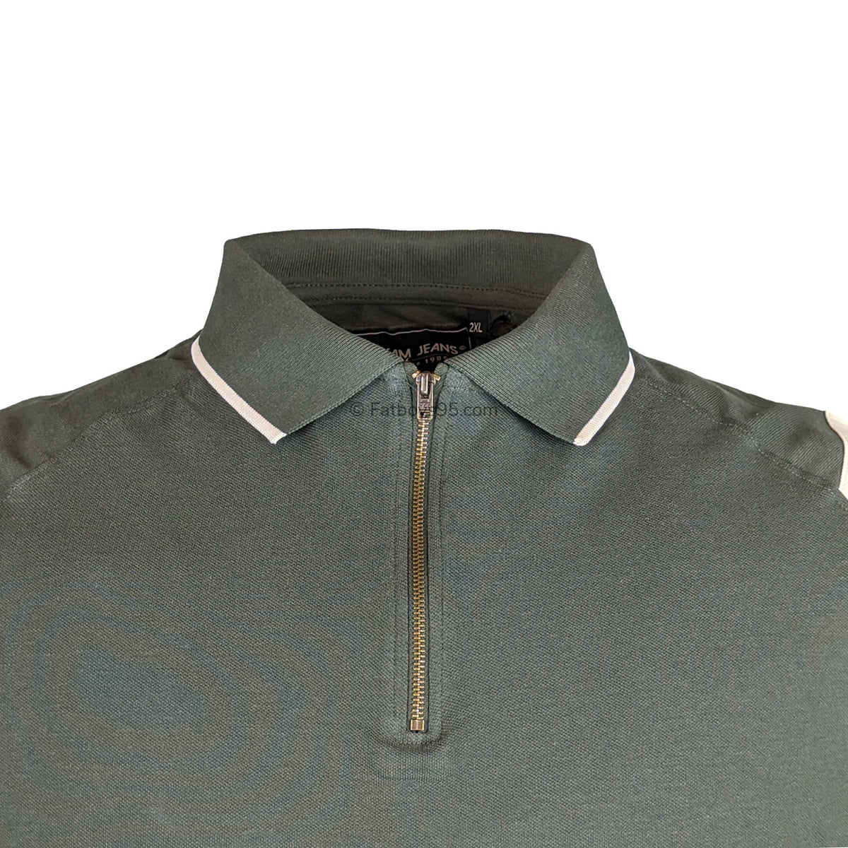 Kam Quarter Zip Raglan Panel Polo - KBS 5474 - Khaki 2