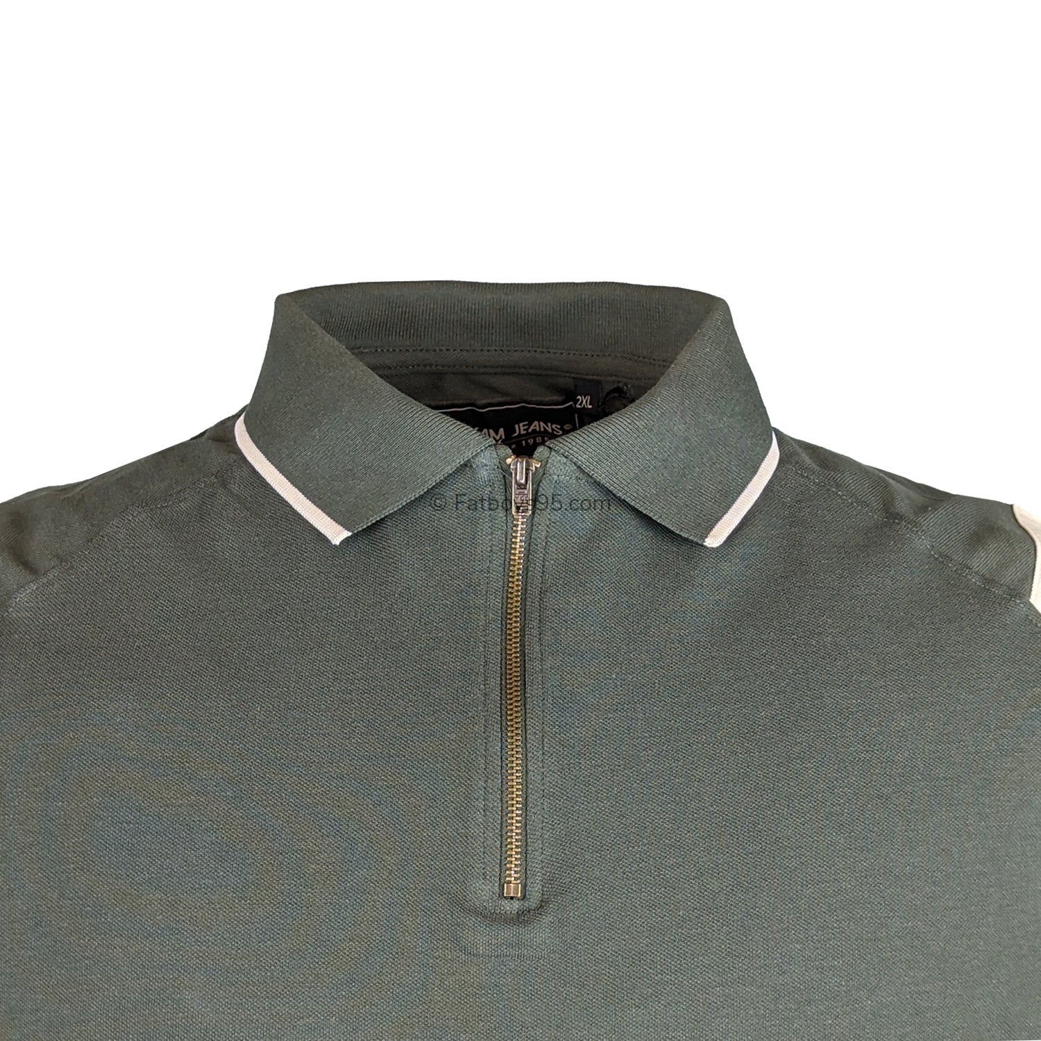 Kam Quarter Zip Raglan Panel Polo - KBS 5474 - Khaki 2