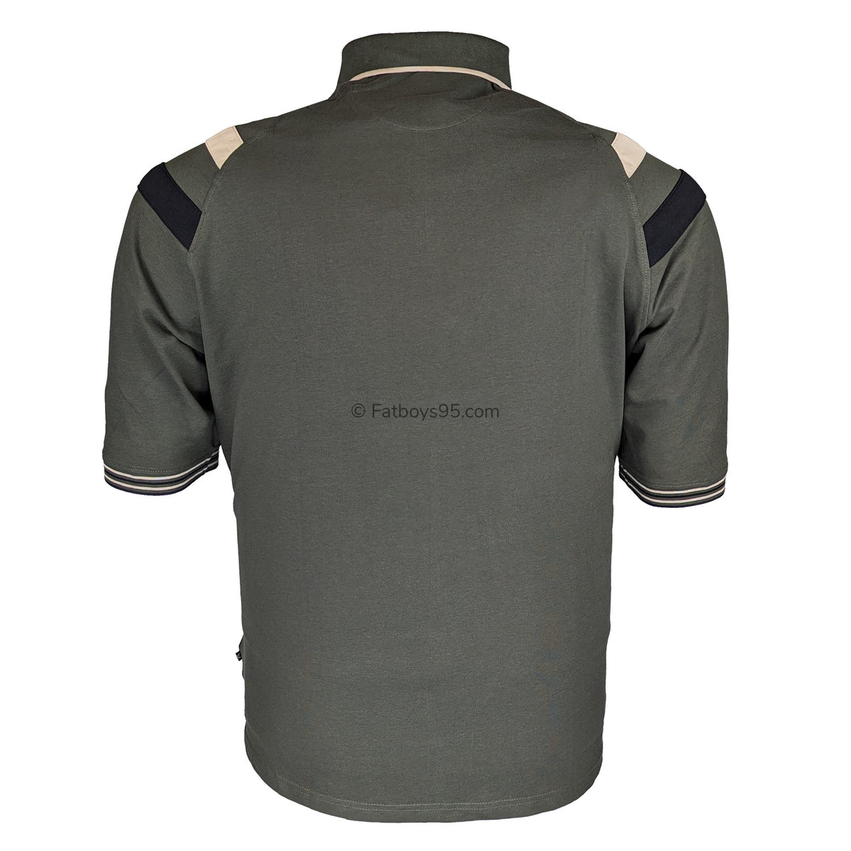 Kam Quarter Zip Raglan Panel Polo - KBS 5474 - Khaki 3