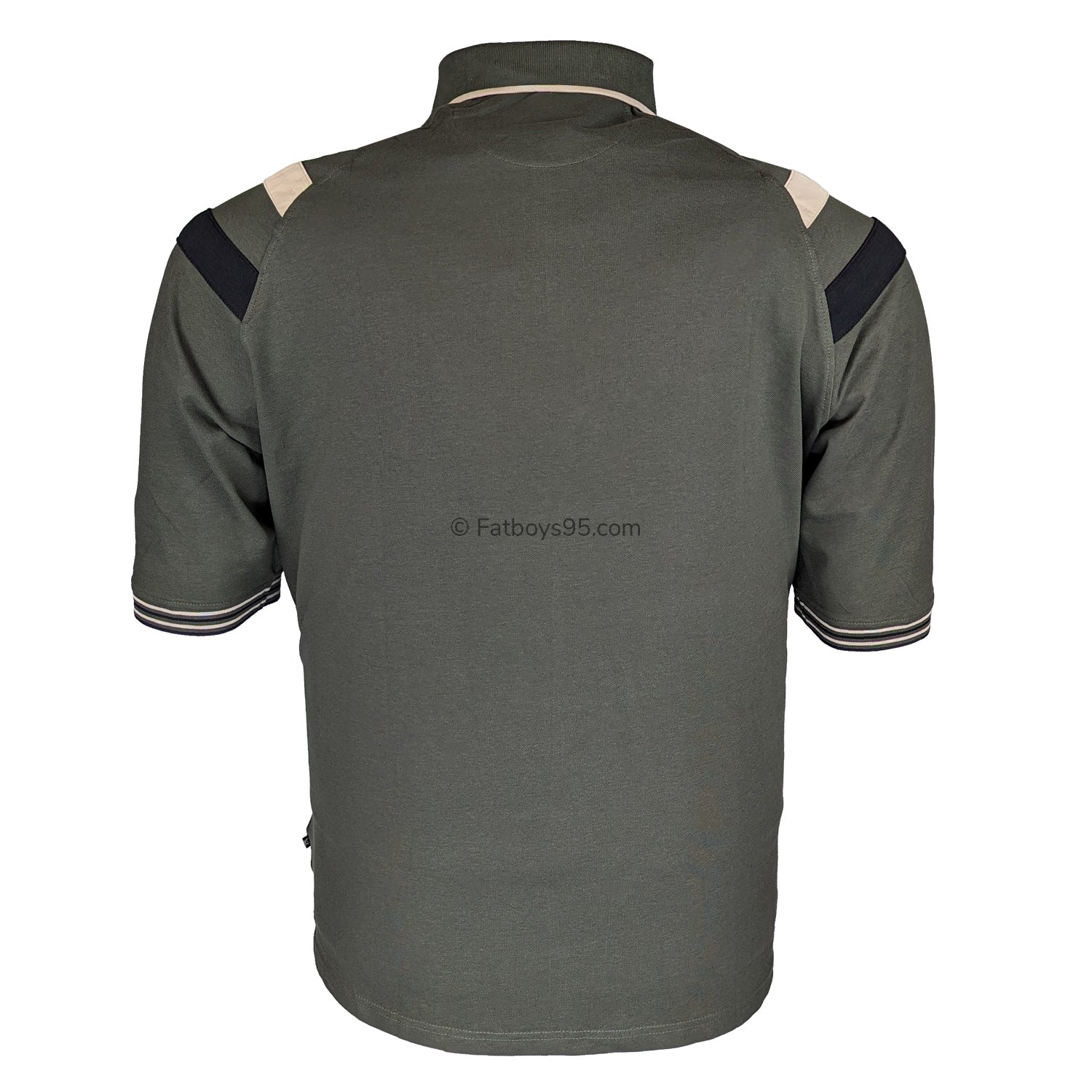 Kam Quarter Zip Raglan Panel Polo - KBS 5474 - Khaki 3