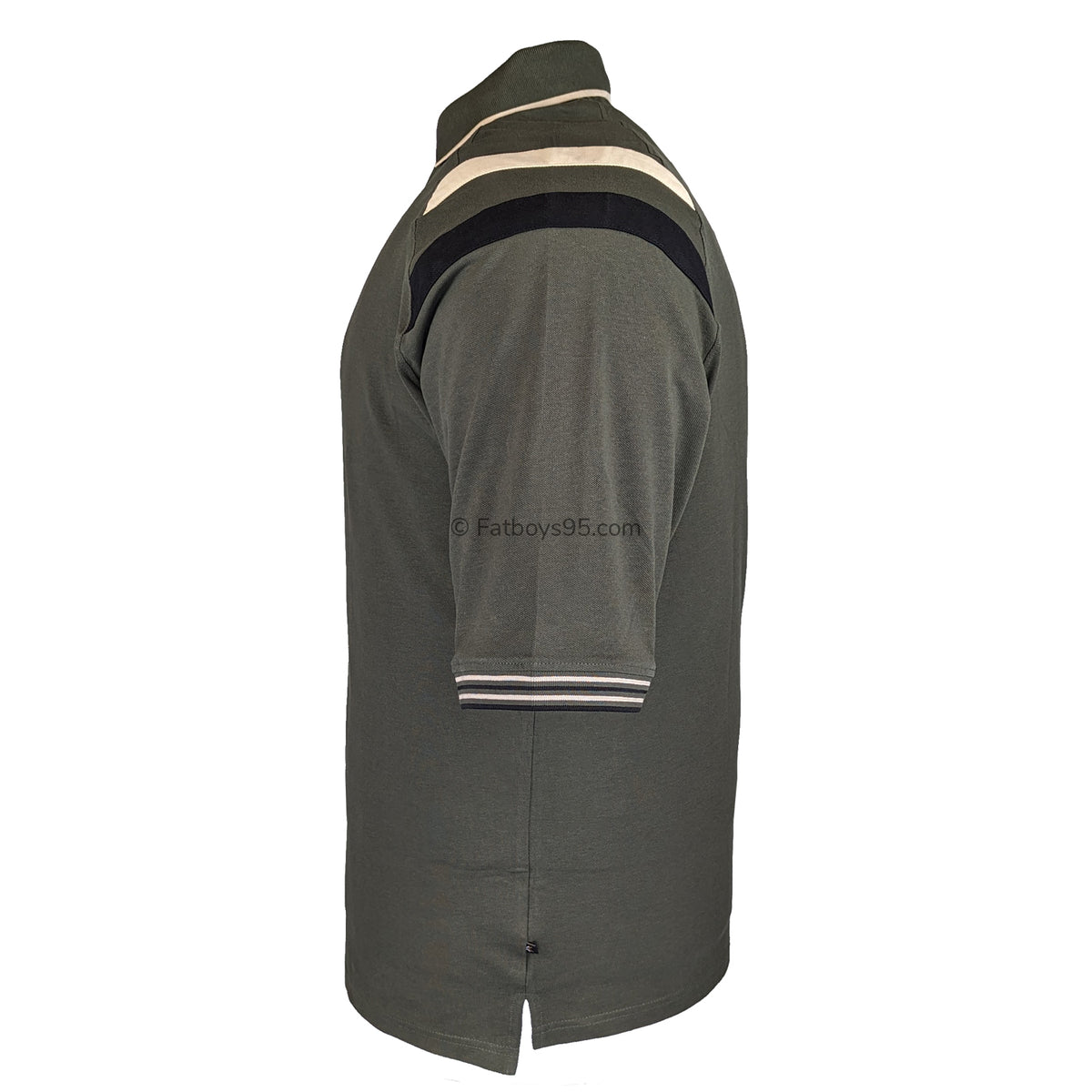 Kam Quarter Zip Raglan Panel Polo - KBS 5474 - Khaki 4