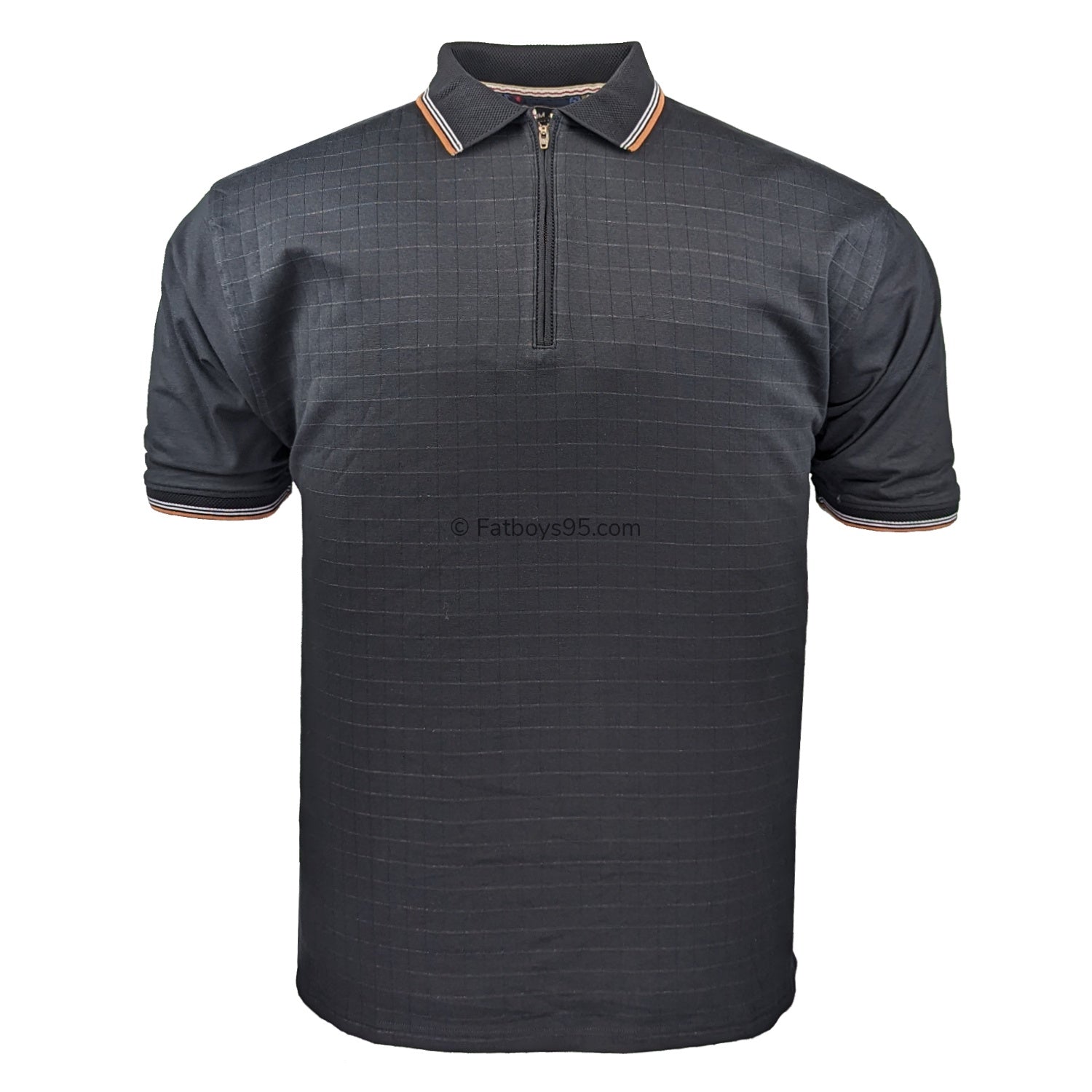 Kam Jersey Weave 1/4 Zip Polo - KBS 5491 - Black 1