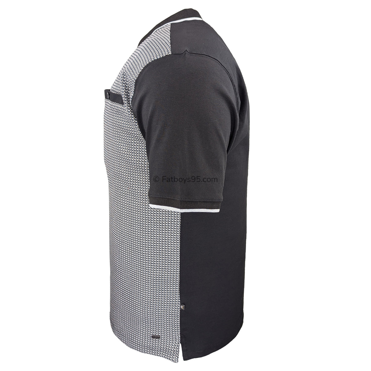 Kam Smart Mini Geo Print Polo - KBS 5518 - Black 5