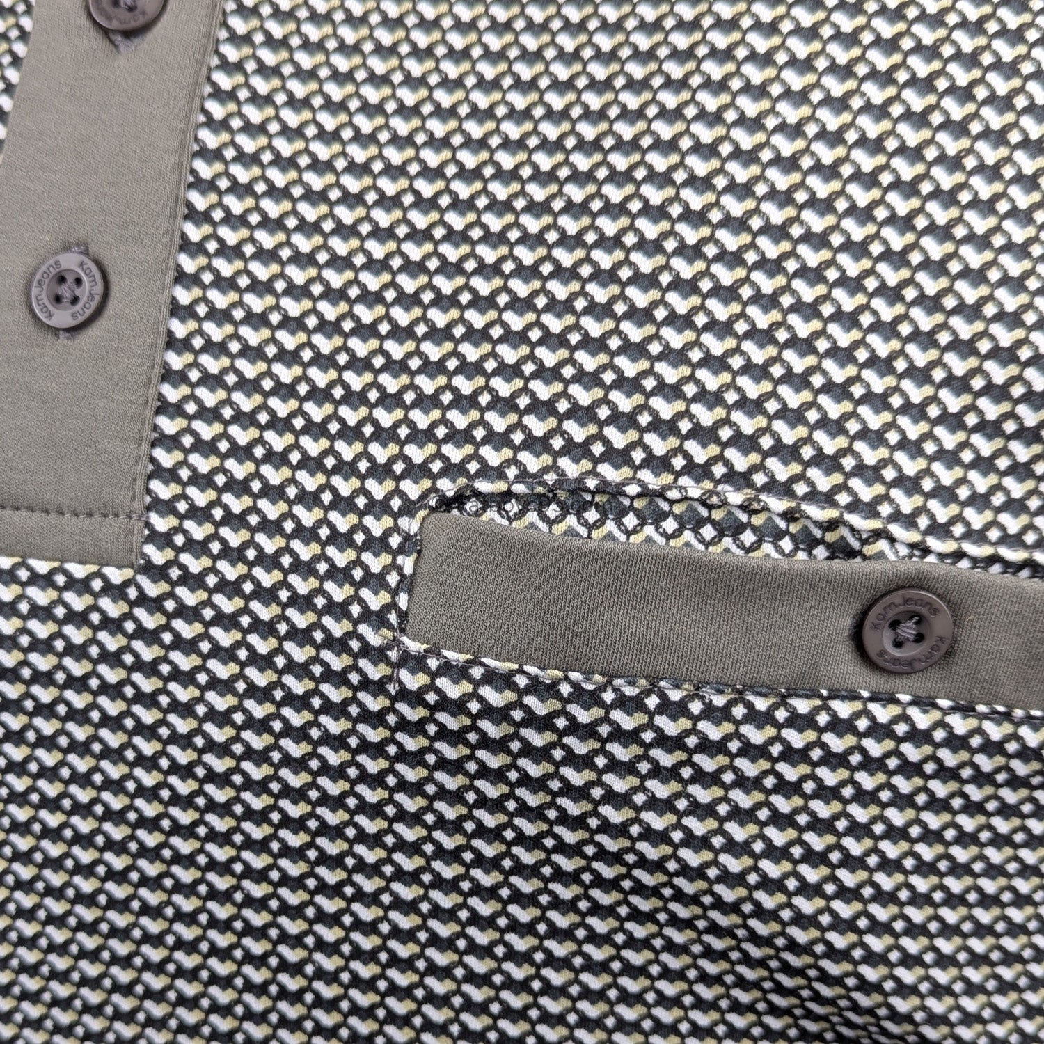 Kam Smart Mini Geo Print Polo - KBS 5518 - Taupe 3