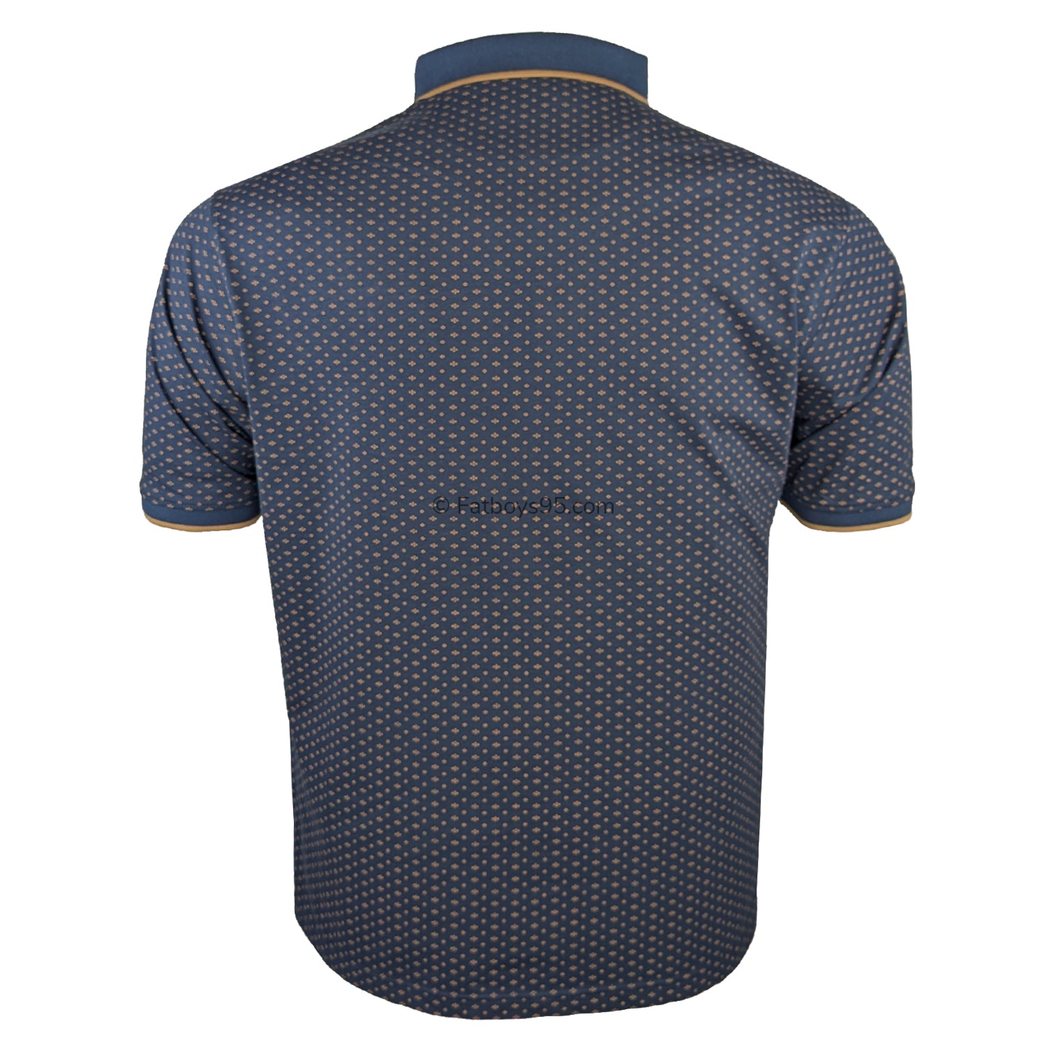 Kam AOP Mini Geo Print Polo - KBS 5529 - Indigo 3