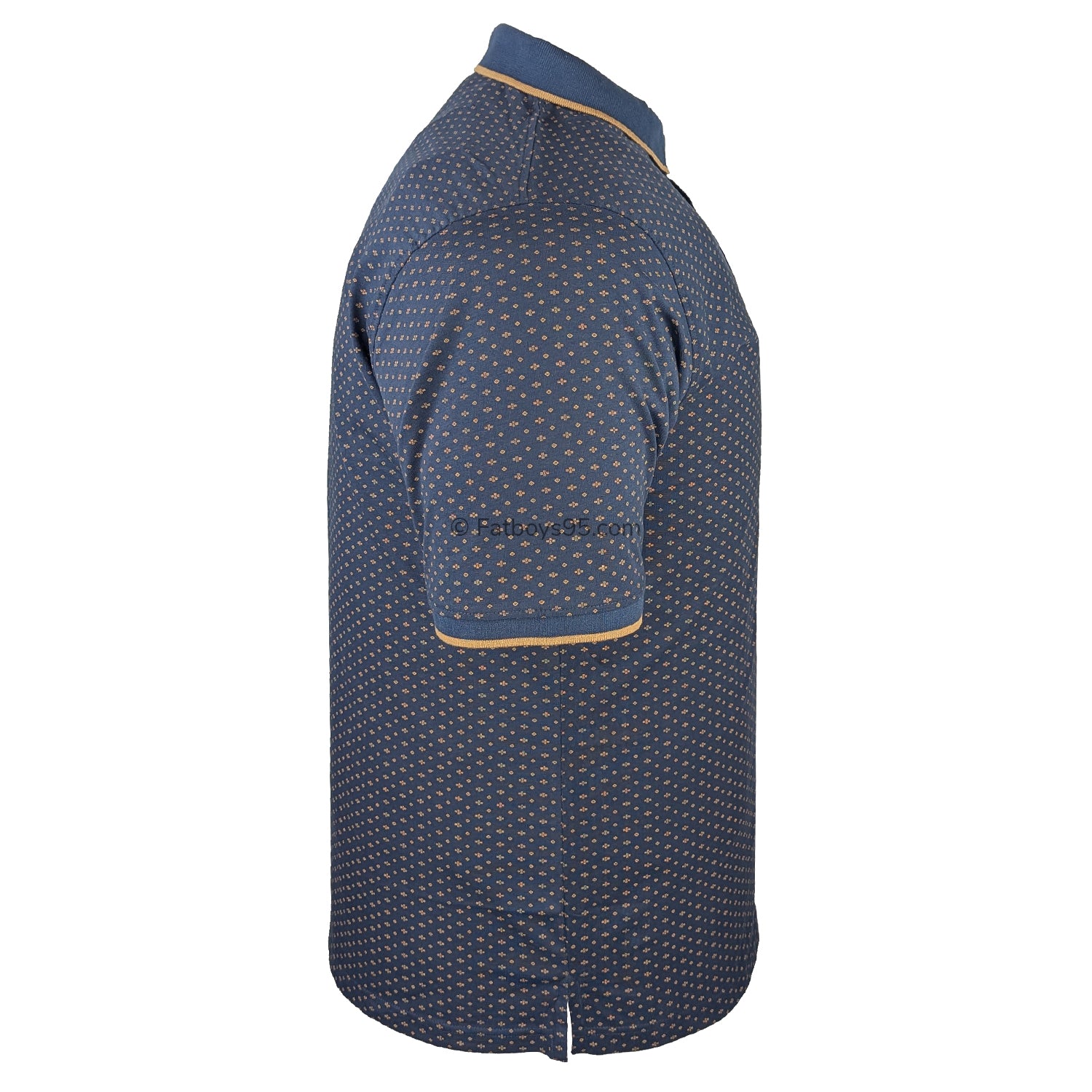 Kam AOP Mini Geo Print Polo - KBS 5529 - Indigo 5