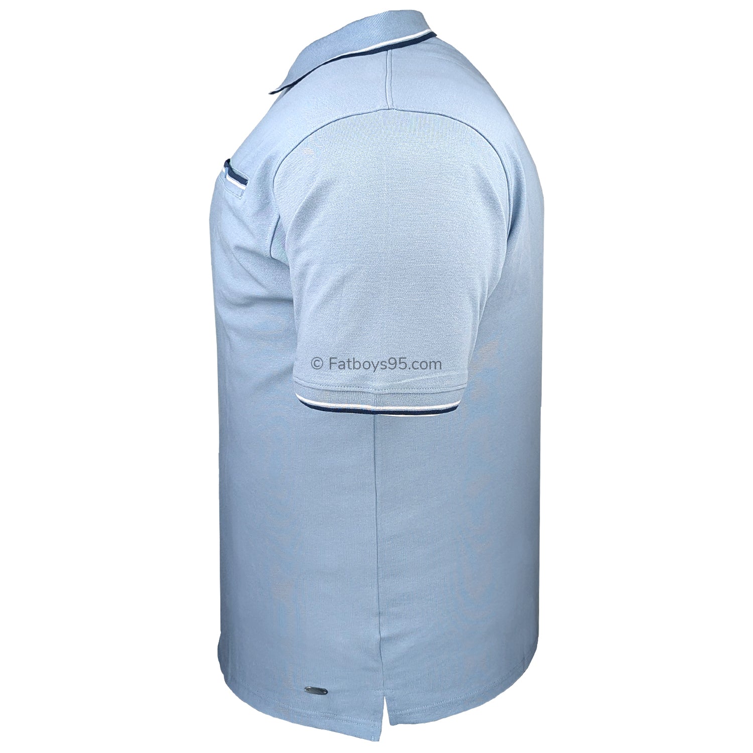 Kam Tipped Polo - KBS 5537 - Dusty Blue 5