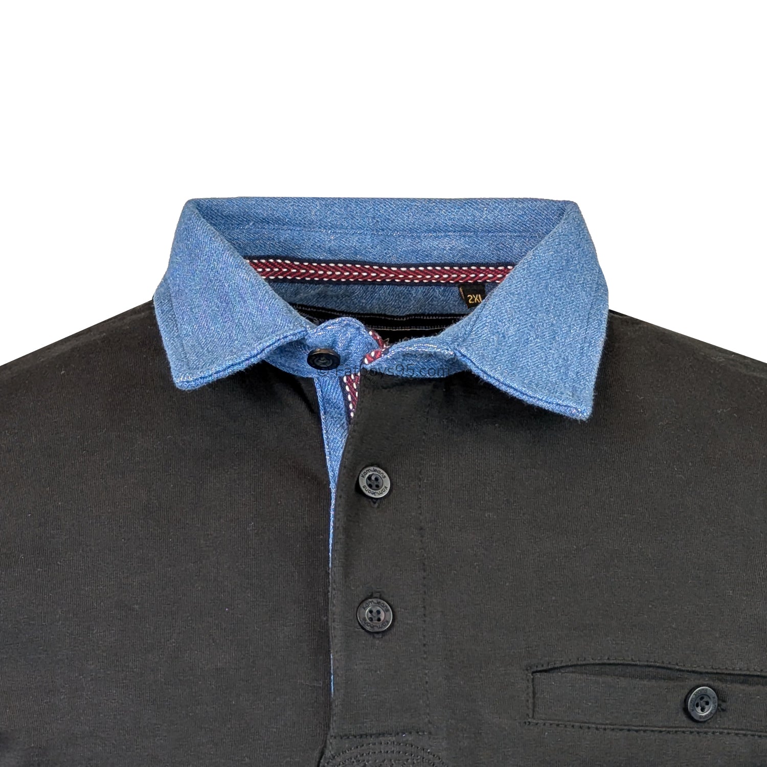 Kam L/S Rugby Polo - KBS 5560 - Black 2