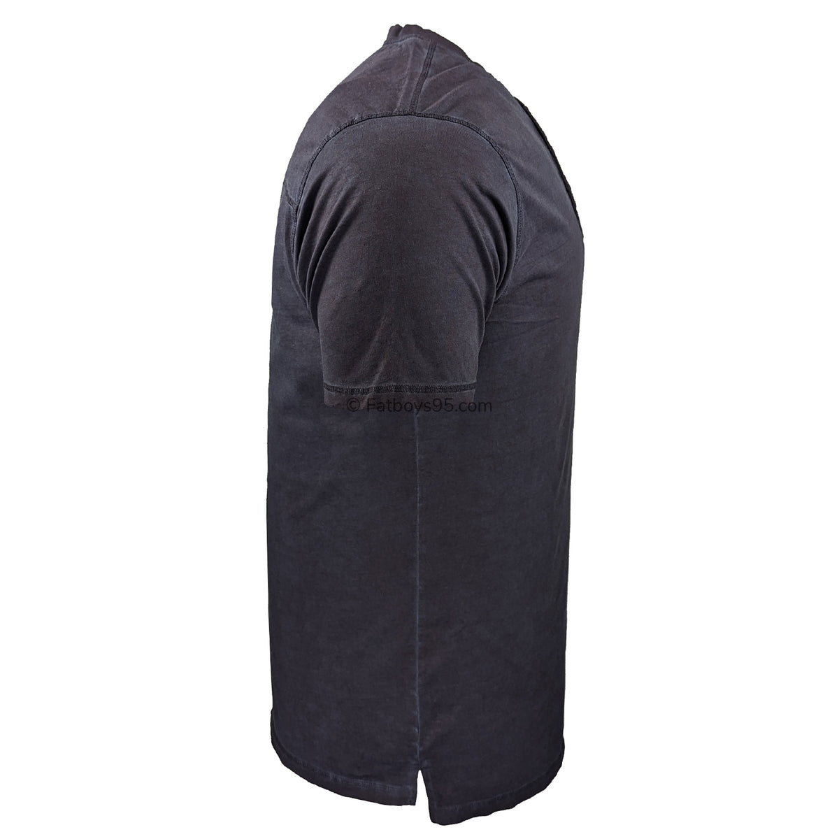 Kam Acid Wash Skull Print Grandad Tee - KBS 5741 - Indigo 6