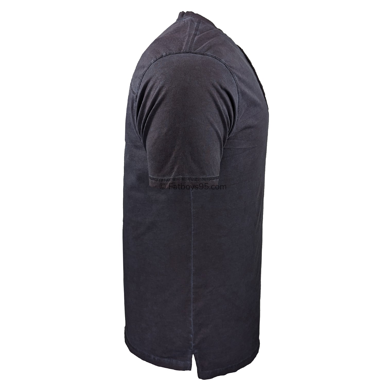 Kam Acid Wash Skull Print Grandad Tee - KBS 5741 - Indigo 6