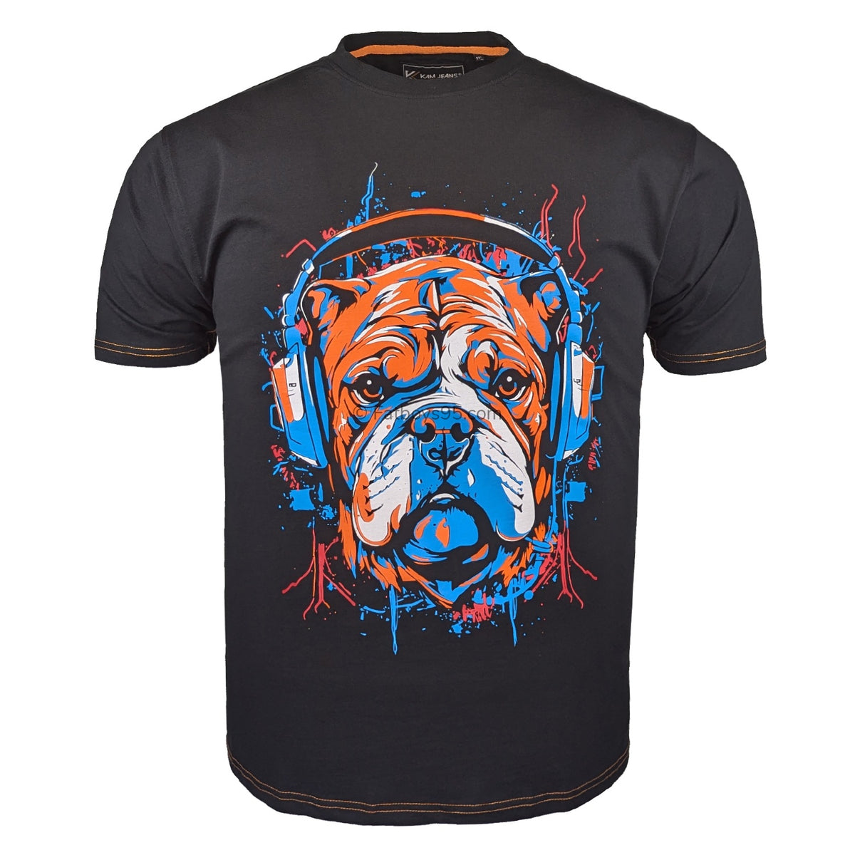 Kam Dog Headphones Print Tee - KBS 5754 - Black 1